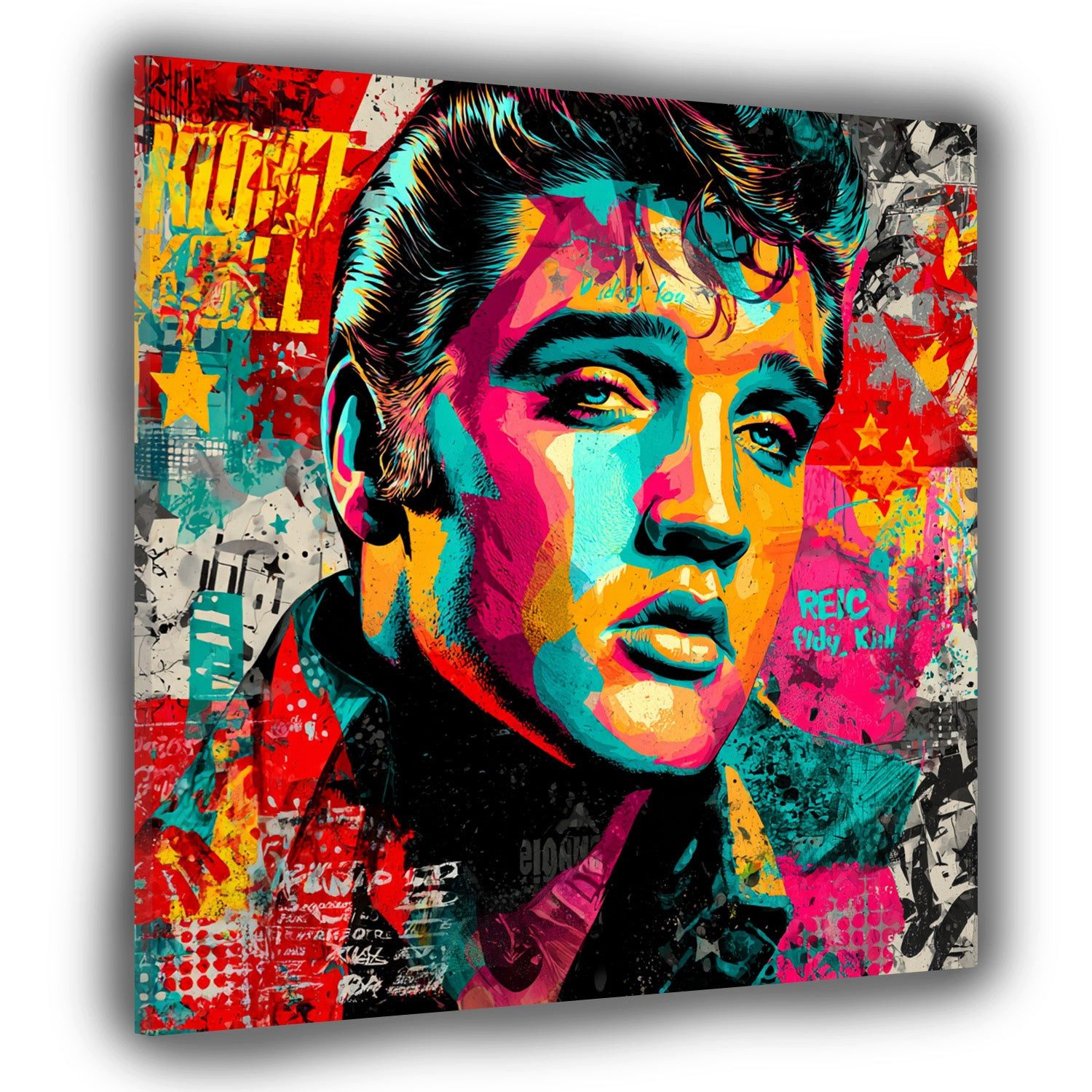 Artedinoi Leinwandbild Pop Art Legende bunte Farben Leinwandbild Wandbild Kunstdruck XL Wandd, Legenden-Porträt, bunt
