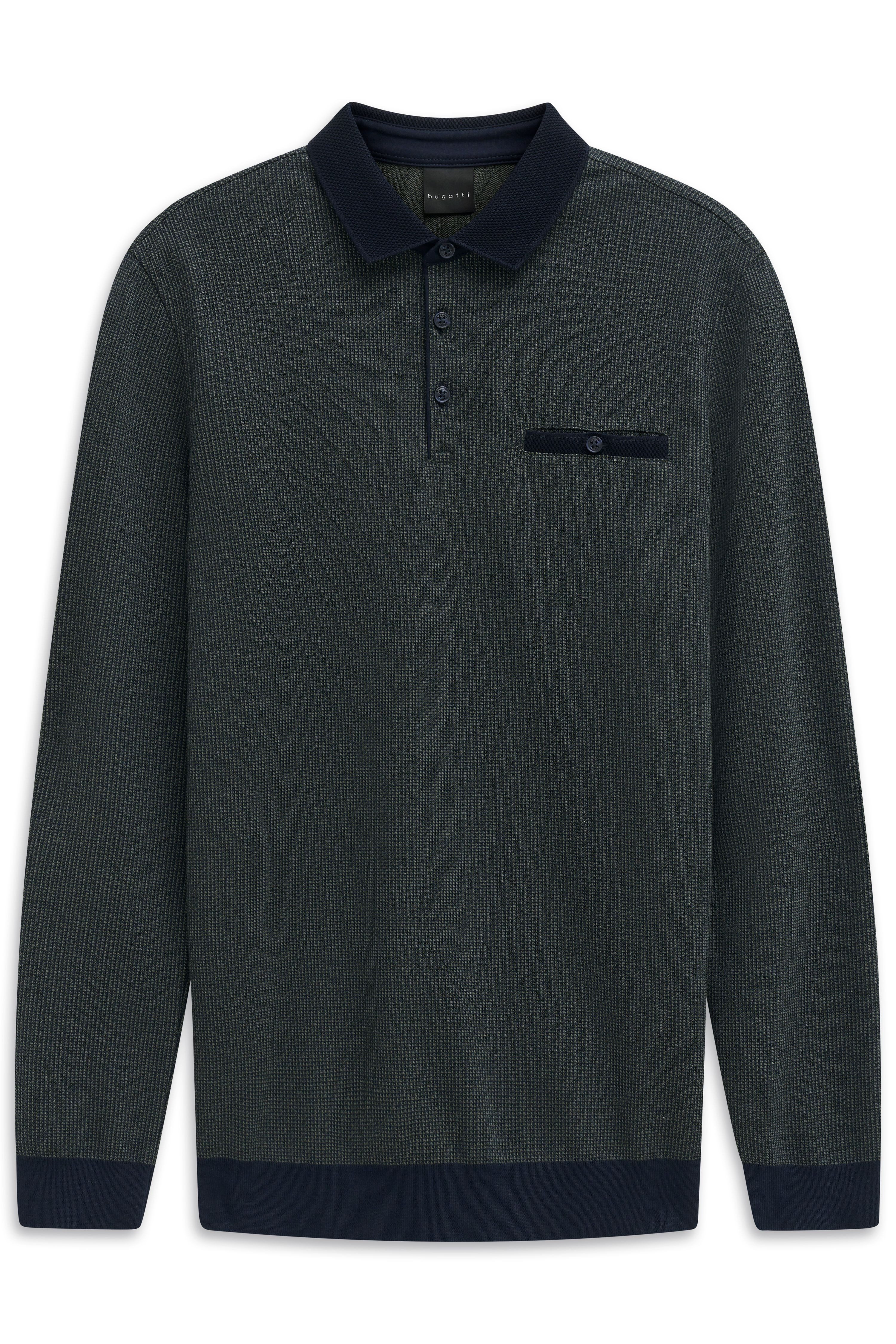 bugatti Langarm-Poloshirt