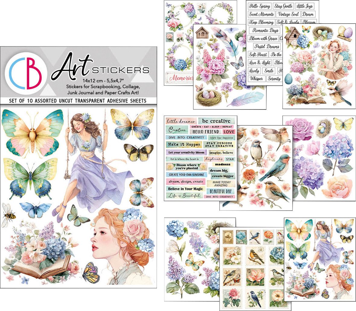 Ciao Bella Sticker Art Stickers Daydreams, 14 x12 cm, 10 Blatt