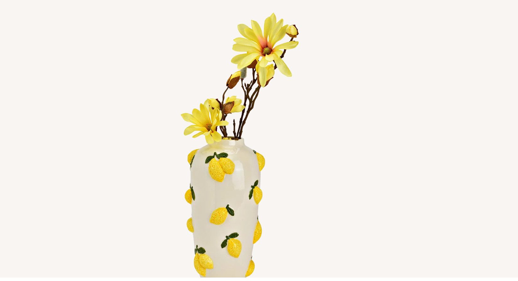 Wurm Dekovase Vase mit 3D Früchten Zitrone 26cm türkis oder weiss, 3D Zitronen