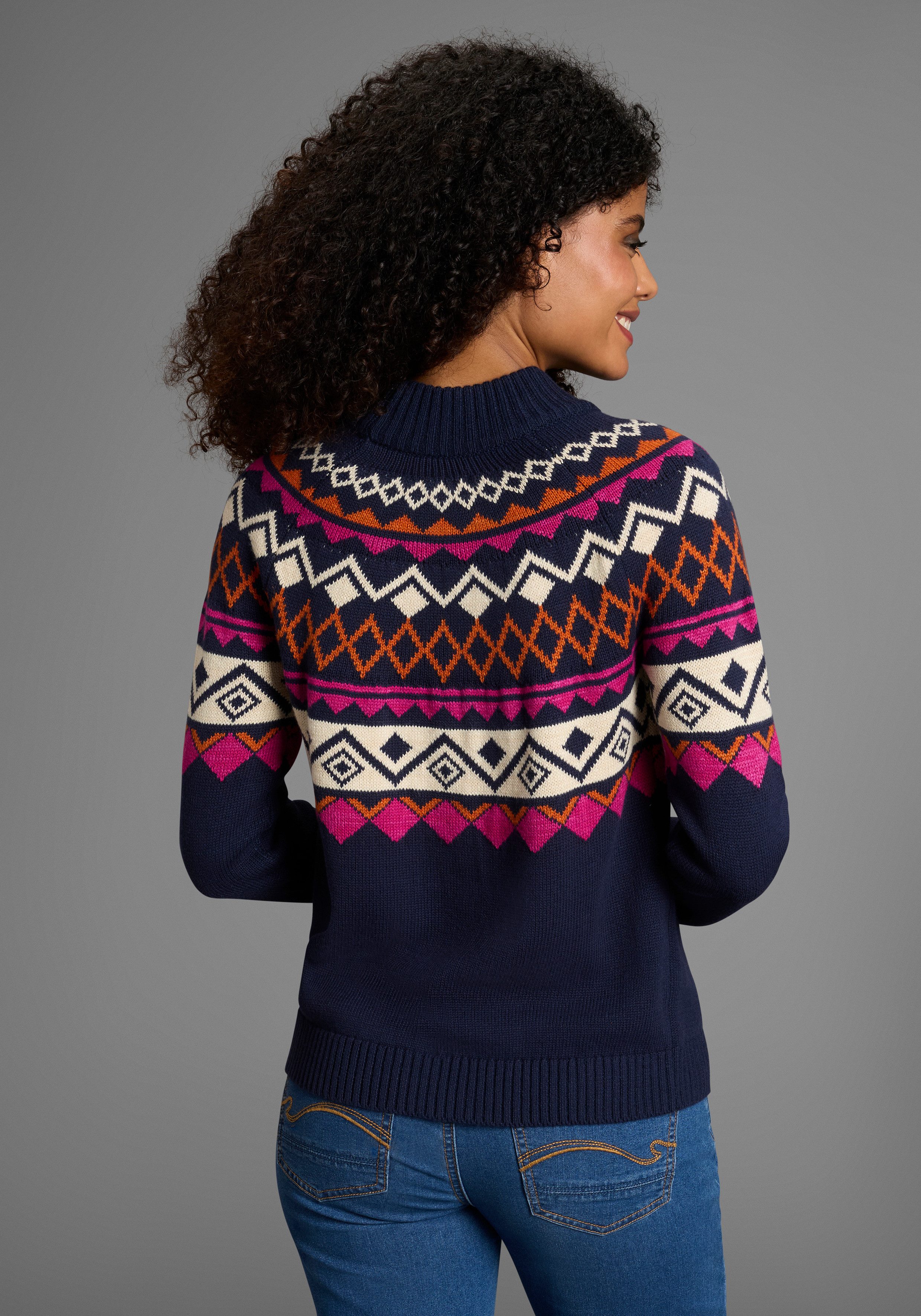 KangaROOS Norwegerpullover hüftbedeckende Länge, figurumspielende Passform