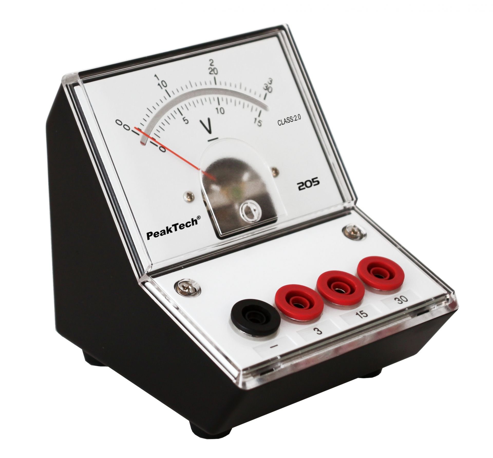 PeakTech Spannungsprüfer PeakTech P 205-06: Analog-Voltmeter 0 - 3V/15V/30V DC (ED-205 3/30V), (1 St)