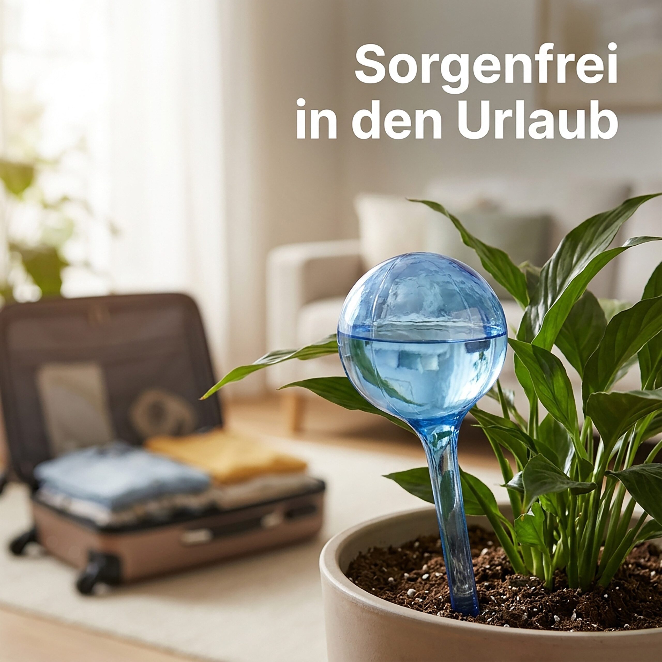 relaxdays Tropfer 8 x Bewässerungskugeln blau, (4-tlg) – Bild 3 von 5