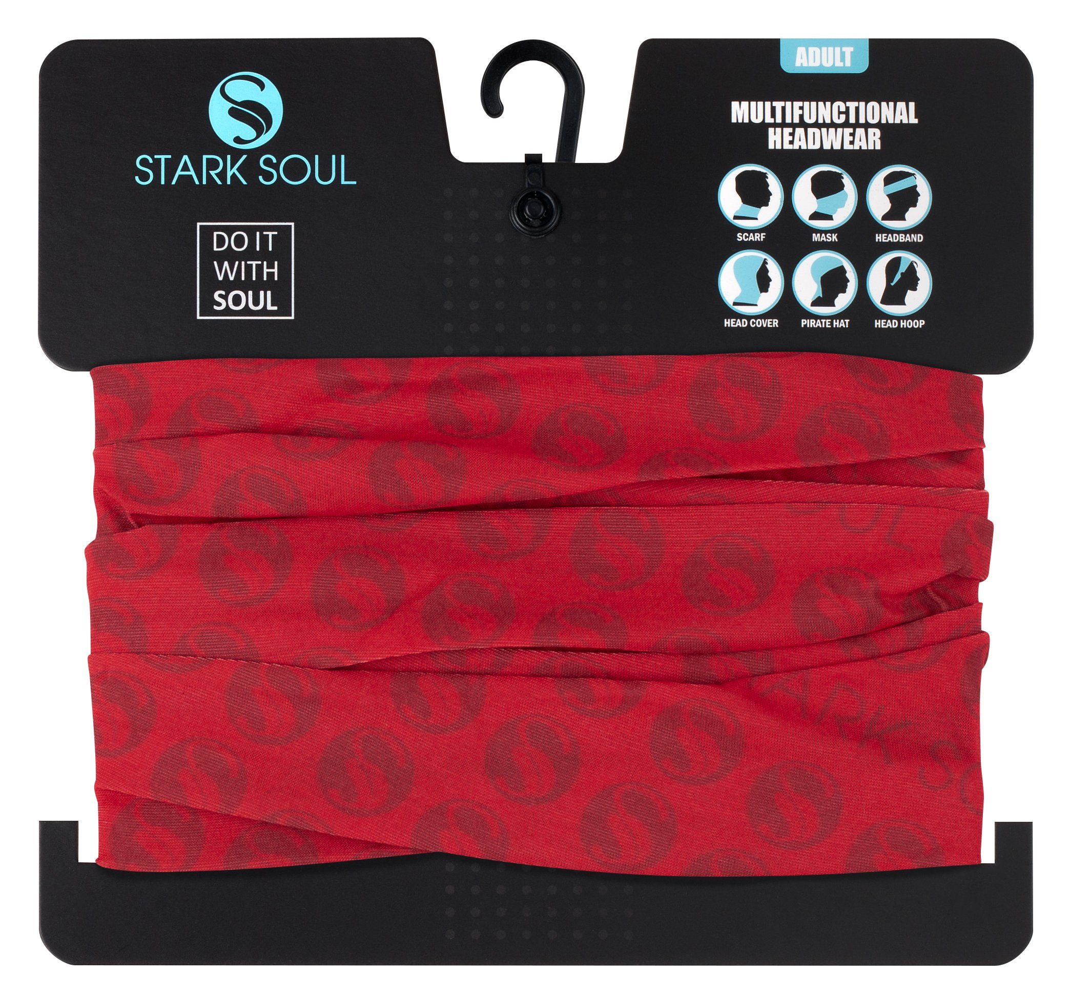 Stark Soul® Multifunktionstuch Neckwarmer - Multifunktionstuch, mit Logodruck Rot