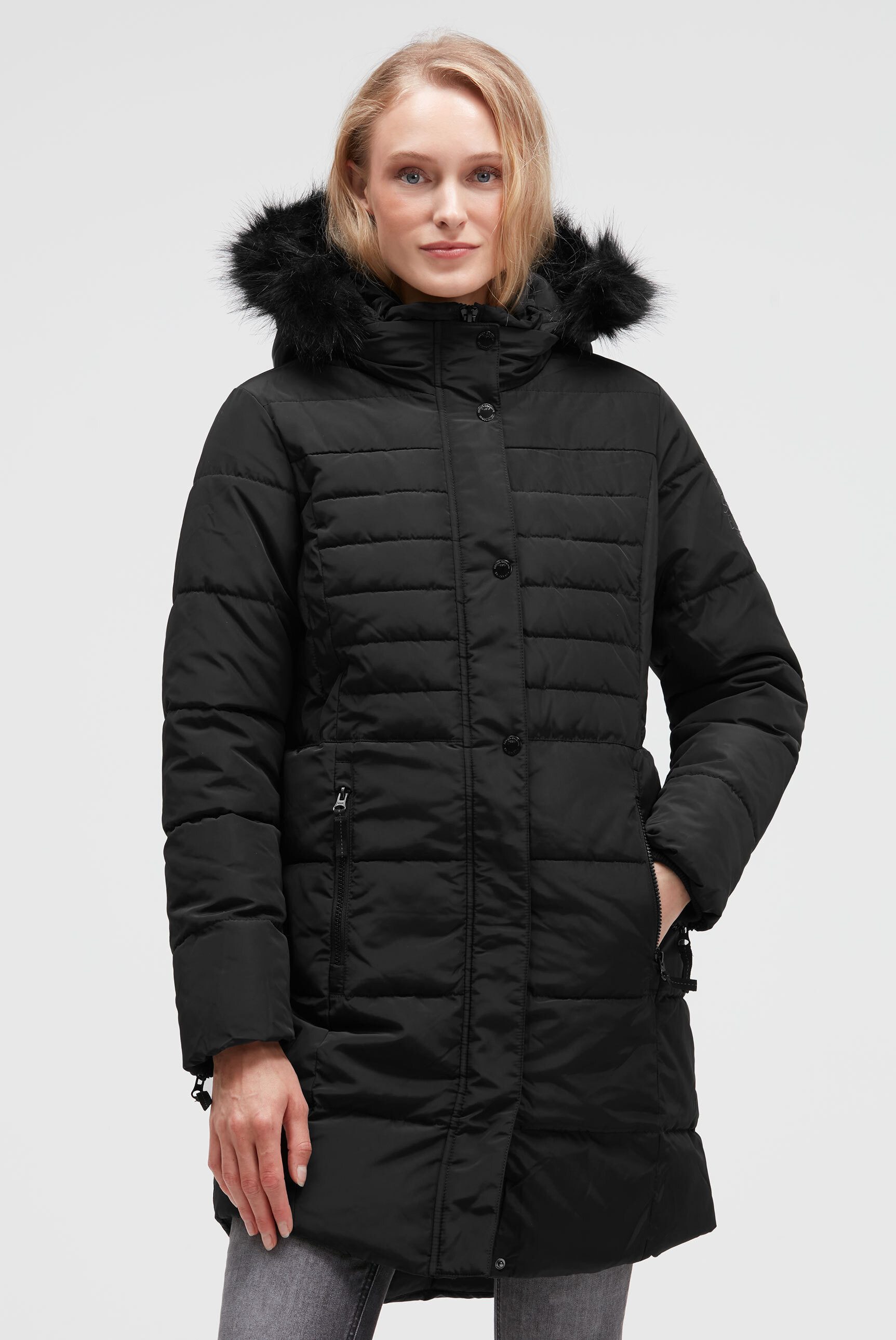 SOCCX Wintermantel mit Reißverschluss am Ärmelsaum günstig online kaufen