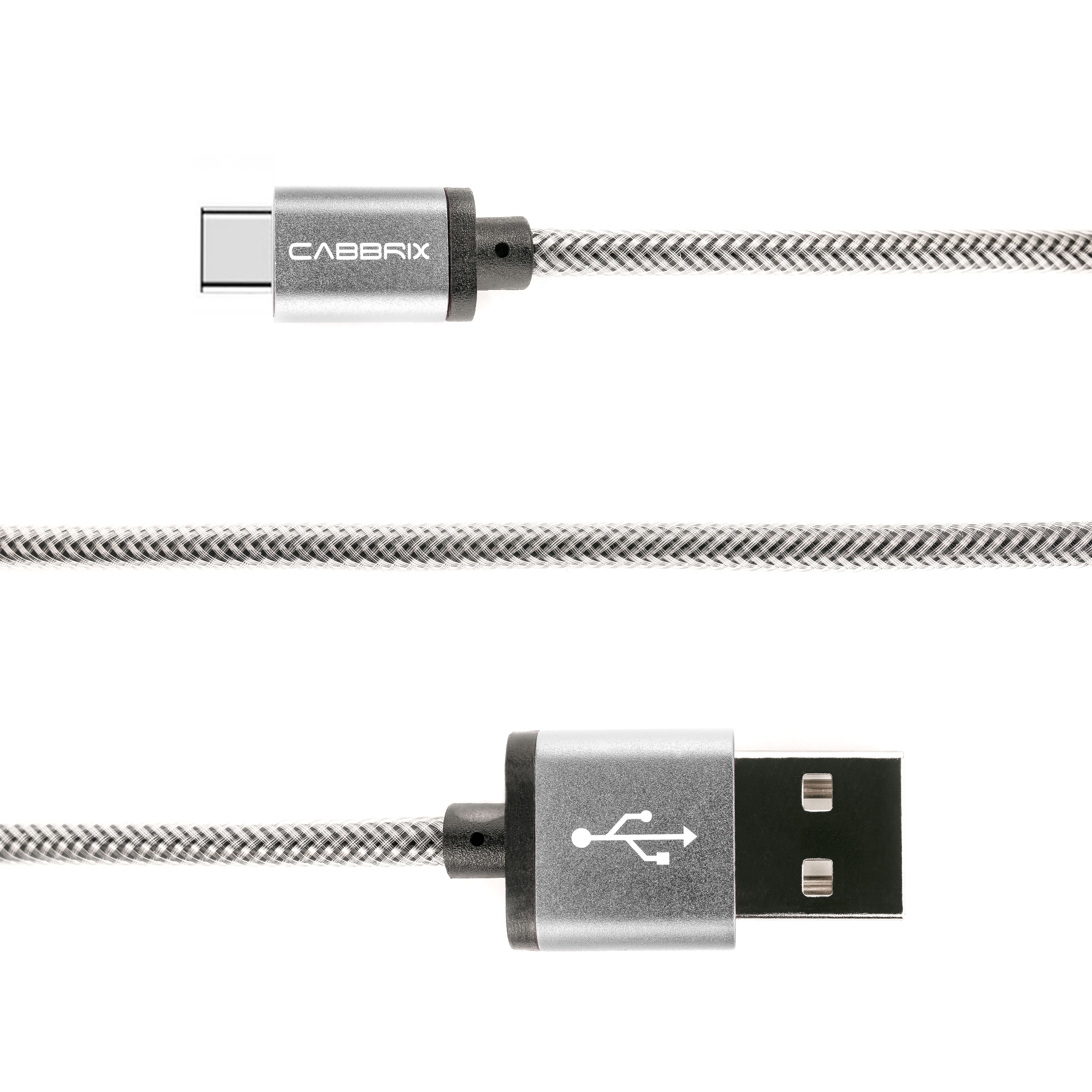 CABBRIX Smartphone-Kabel, USB-C Typ, USB-C Typ (1,5 Meter / 150 cm), USB-C  Type Kabel auf USB Schwarz 1,5m Nylon Steckergehäuse aus Aluminium /  Aufladen und Synchronisieren der Daten Ladekabel für Samsung /