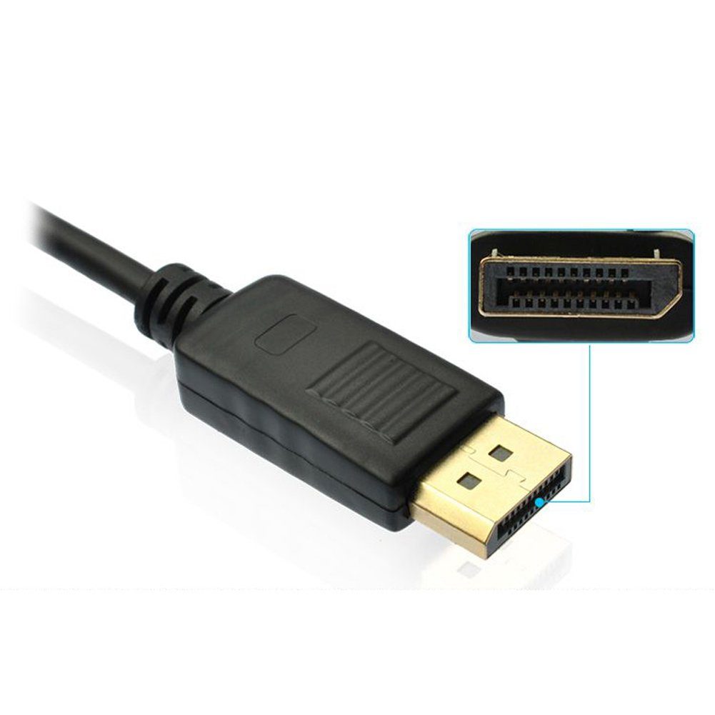 Bolwins B64 Adapter Kabel Displayport DP Stecker auf VGA PC Laptop TV Beamer Audio- & Video-Adapter Displayport zu VGA, 25 cm, Video Signalübertragung von DisplayPort zu VGA