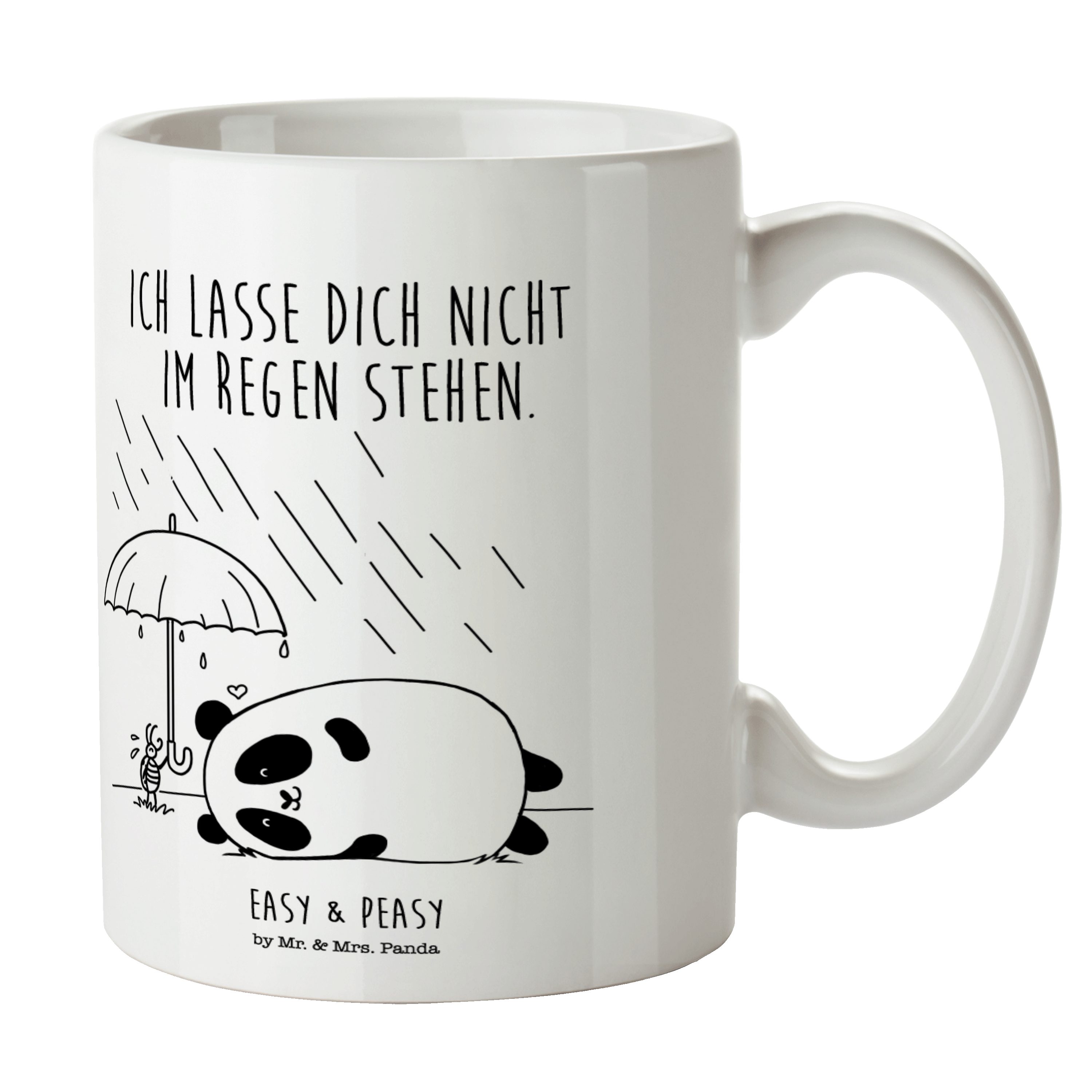 Mr. & Mrs. Panda Tasse Easy & Peasy Freundschaft - Weiß - Geschenk, Kaffeetasse, Tasse Moti, Keramik