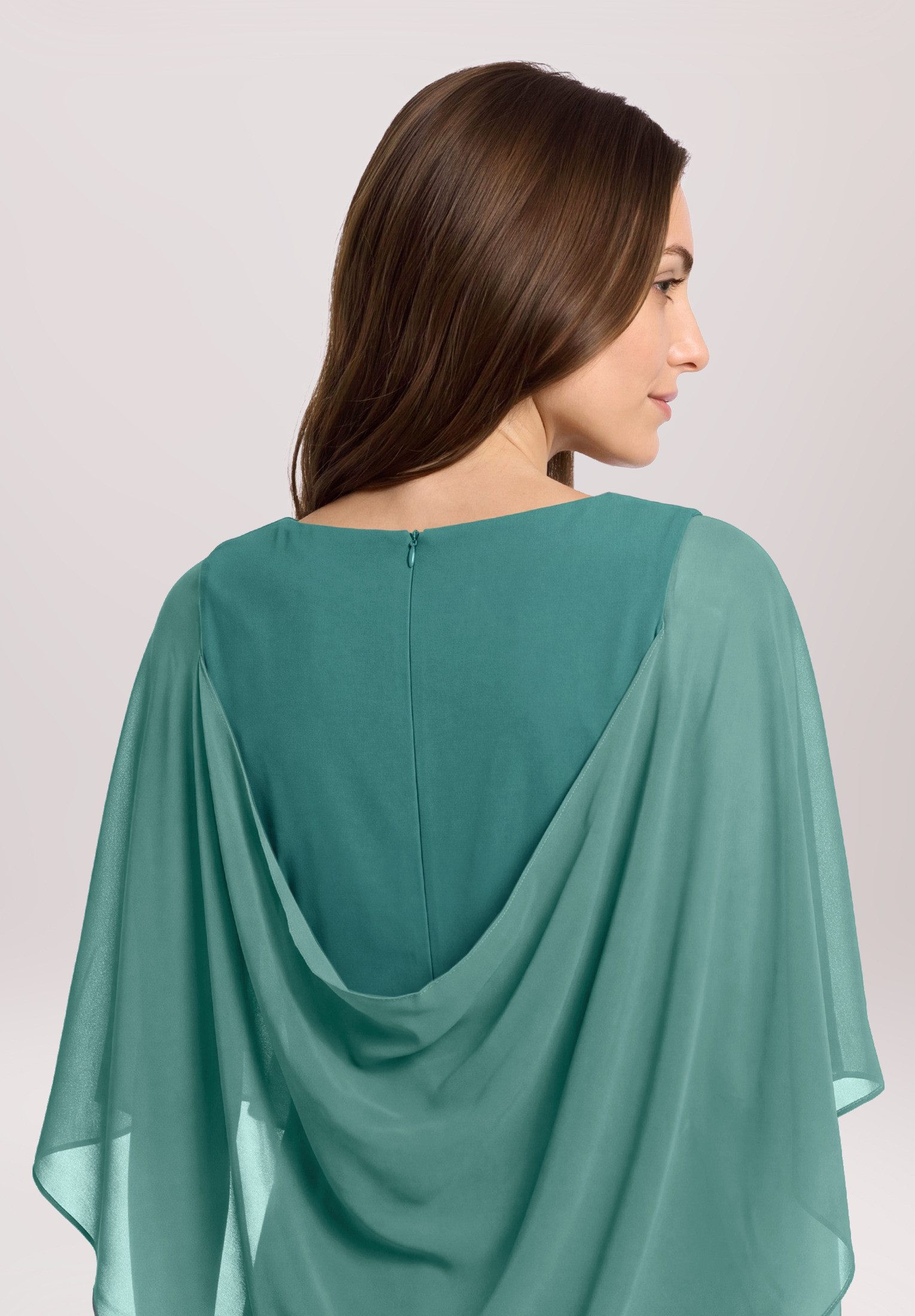 Vera Mont Cocktailkleid Damen mit Raffung Materialmix – Bild 5 von 5