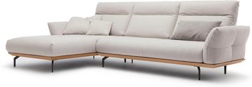hülsta sofa Ecksofa hs.460, Sockel in Eiche, Winkelfüße in Umbragrau, Breite 318 cm