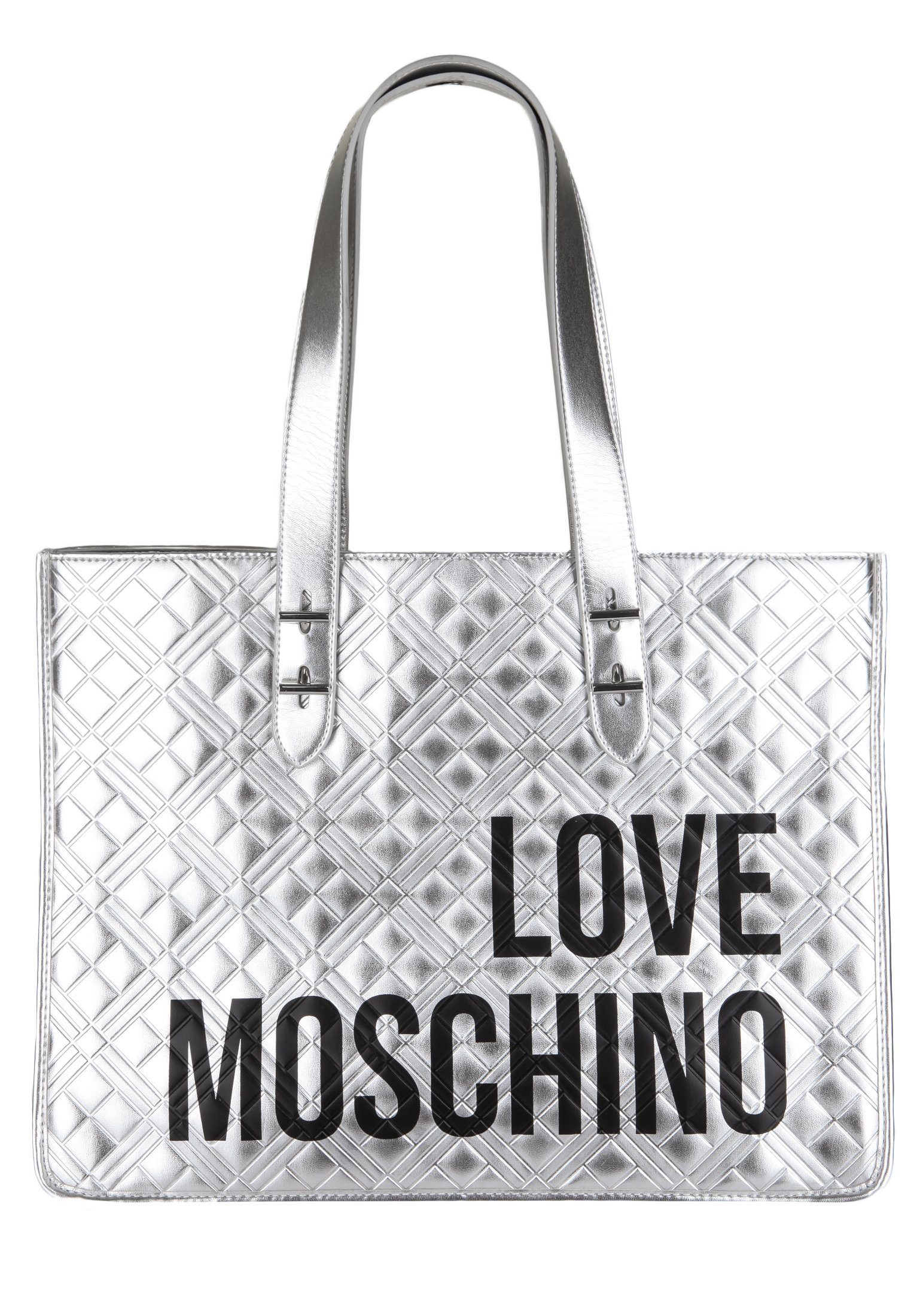 LOVE MOSCHINO Shopper »in glänzendem Silber«, Emblem