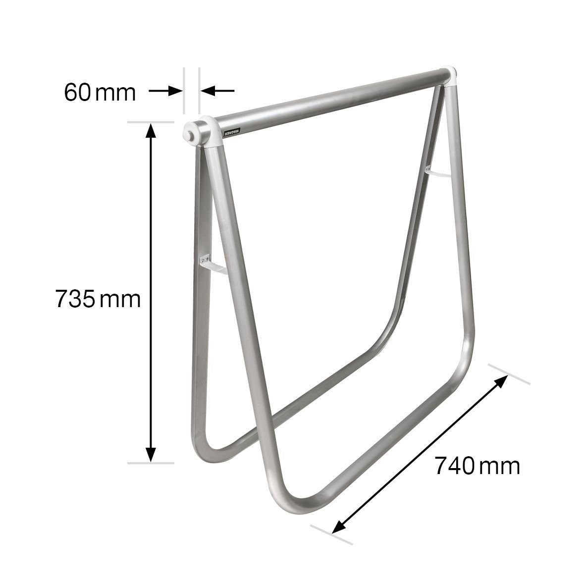 100 Rohr - Aluminium oval Design WAGNER x 25 Möbelfuß 45 x mm 74 78 Durchmesser STYLE kg, design eloxiert einsetzbar Tragkraft - 35 35 EXCLUSIV x Klappbock vielseitig cm, yourself mm, und