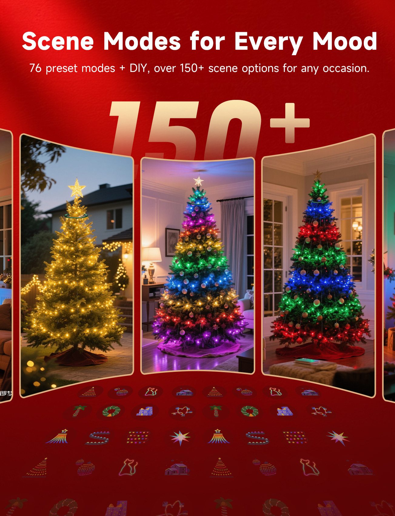 Aigostar LED-Baummantel RGBIC Smart Lichterkette mit Ring günstig online kaufen