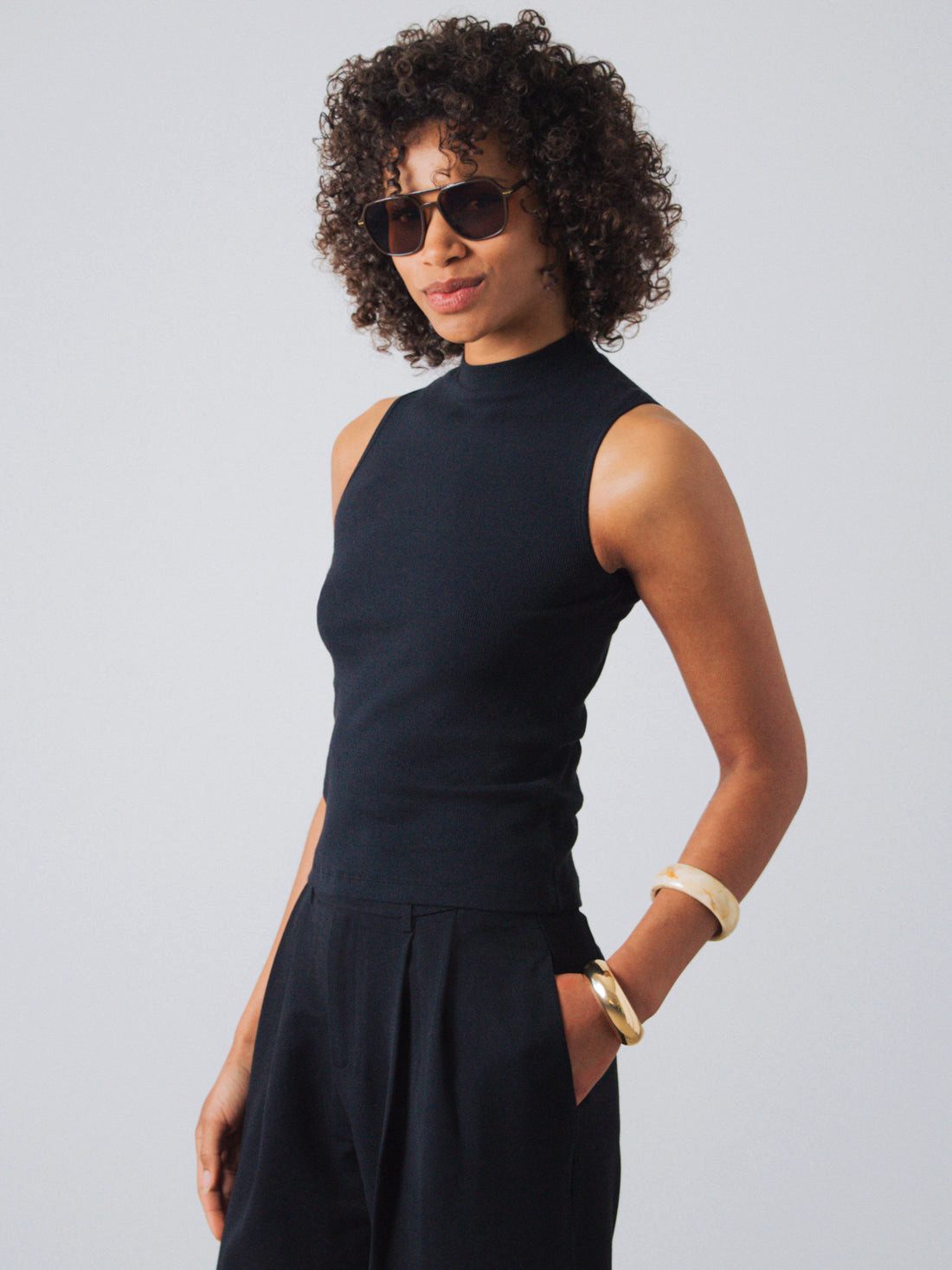 HONEST BASICS Tanktop Mock-Top aus Bio- und recycelter Baumwolle