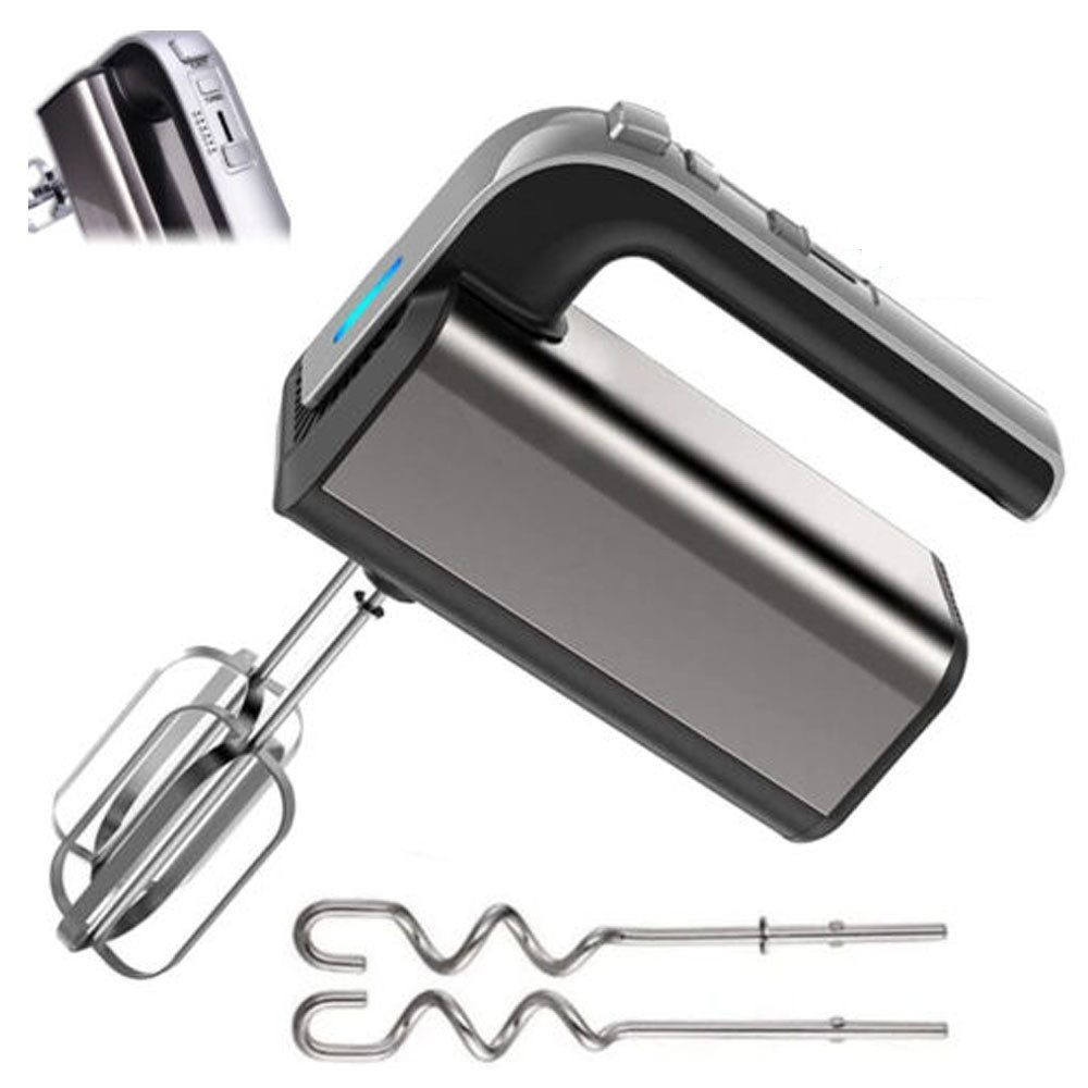 XERSEK Handmixer 800W Handrührgerät Handrührer mit 5 Geschwindigkeiten, 800,00 W, 2 Turbobesen, 2 Edelstahl-Knethaken Pürierstab, Mixbecher