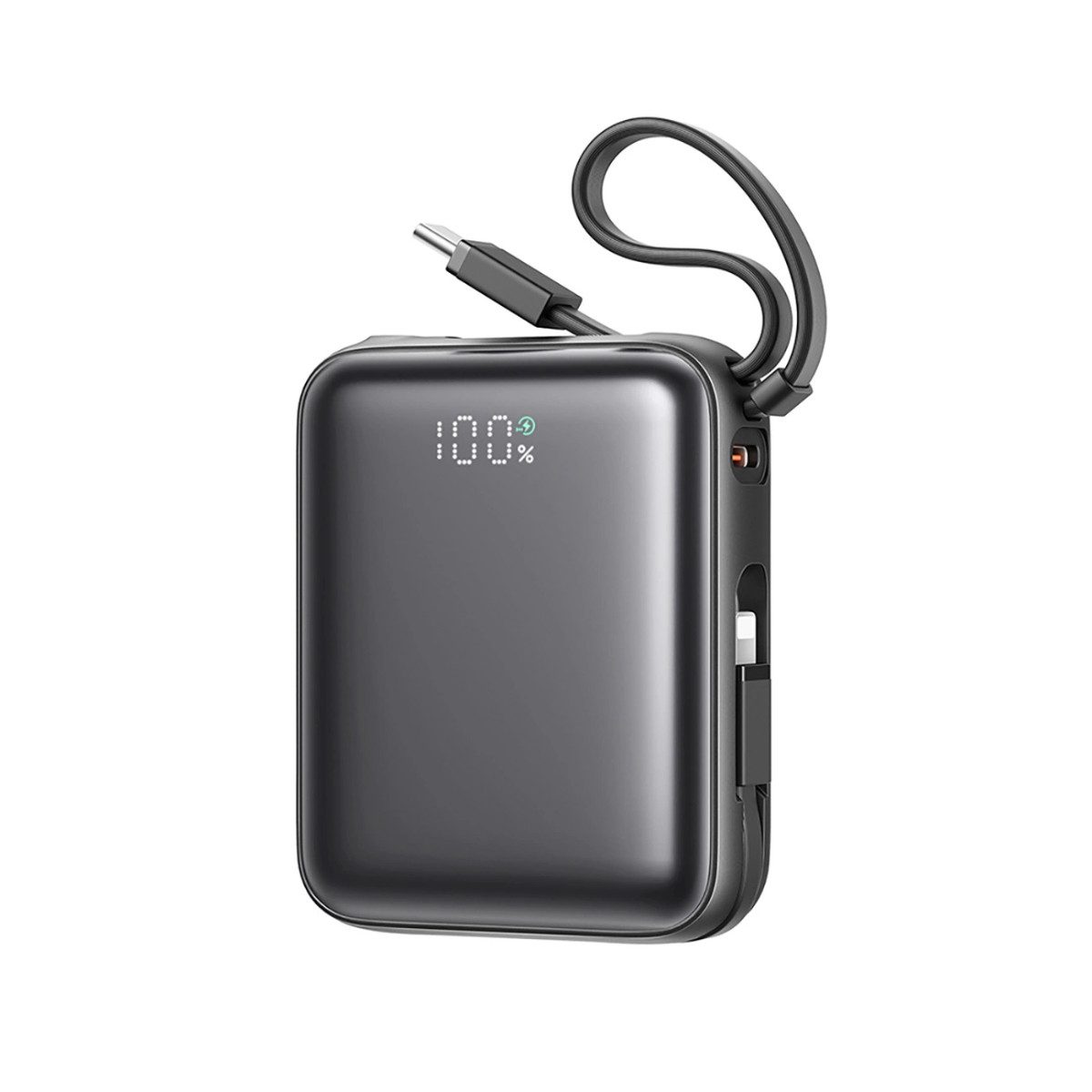 JOYROOM 10000 mAh Powerbank 22,5 W mit USB-C & Iphone Kabel Powerbank Powerbank 10000 mAh 10000 mAh (5, 9, 12 V), Schnellladefunktion, Kompakte Größe, Gleichzeitiges Laden