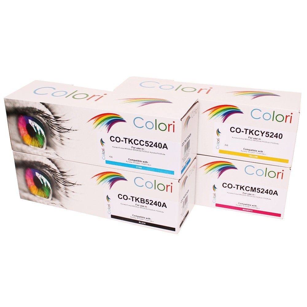 Colori Tonerkartusche, Kompatibles Set M5526cdw für Kyocera M P5026 P5026cdn M5526 5526cdn M 4x P5026cdw P P von Ecosys M5526cdn 5526cdw 5026cdw Toner TK-5240 Colori 5026cdn