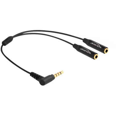 Delock Audio Splitter Klinkenstecker 3,5mm > 2x Klinkenbuchse 3,5mm 4 Pin Audio-Kabel