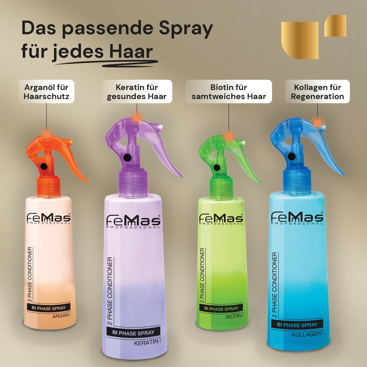 Bi-Phase 300ml Biotin FemMas Femmas Spray Premium Haarpflege-Spray