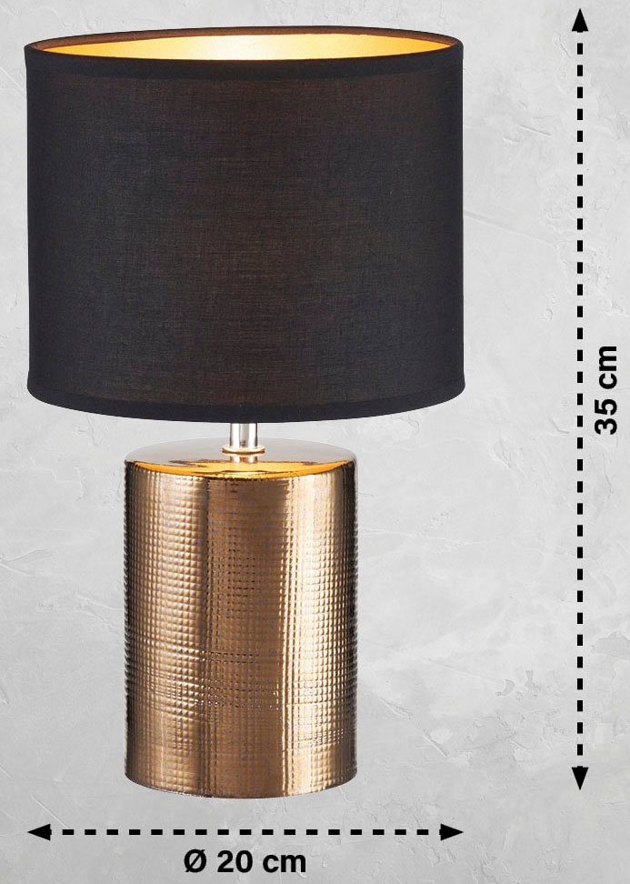 FISCHER & HONSEL Tischleuchte Bronz, ohne Leuchtmittel, extravaganten Materialkombination