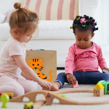 relaxdays Aufbewahrungsbox Aufbewahrungsbox für Kinder, Affe