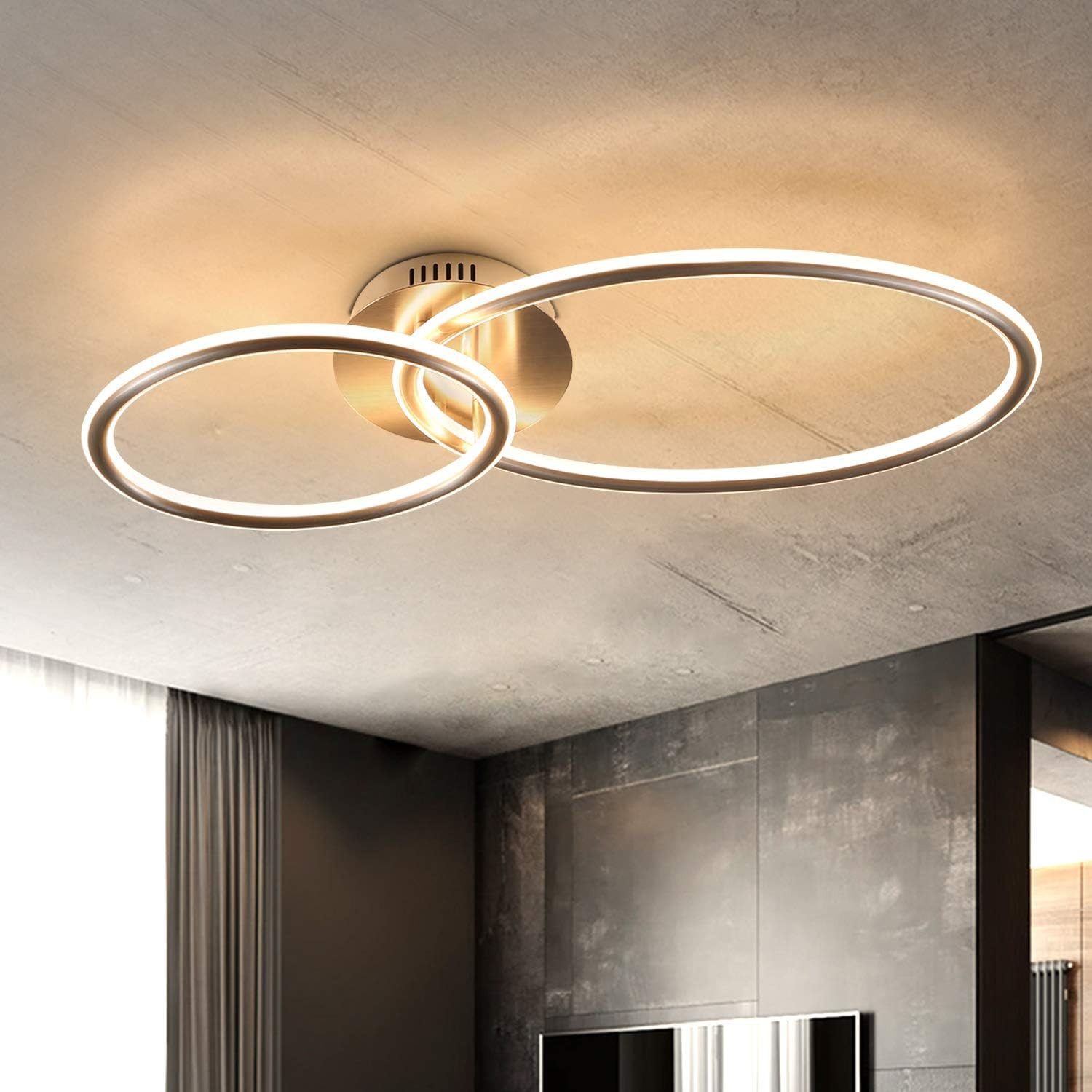 ZMH LED Deckenleuchte Deckenleuchte wohnzimmer in 2 Ring Design, LED fest i günstig online kaufen
