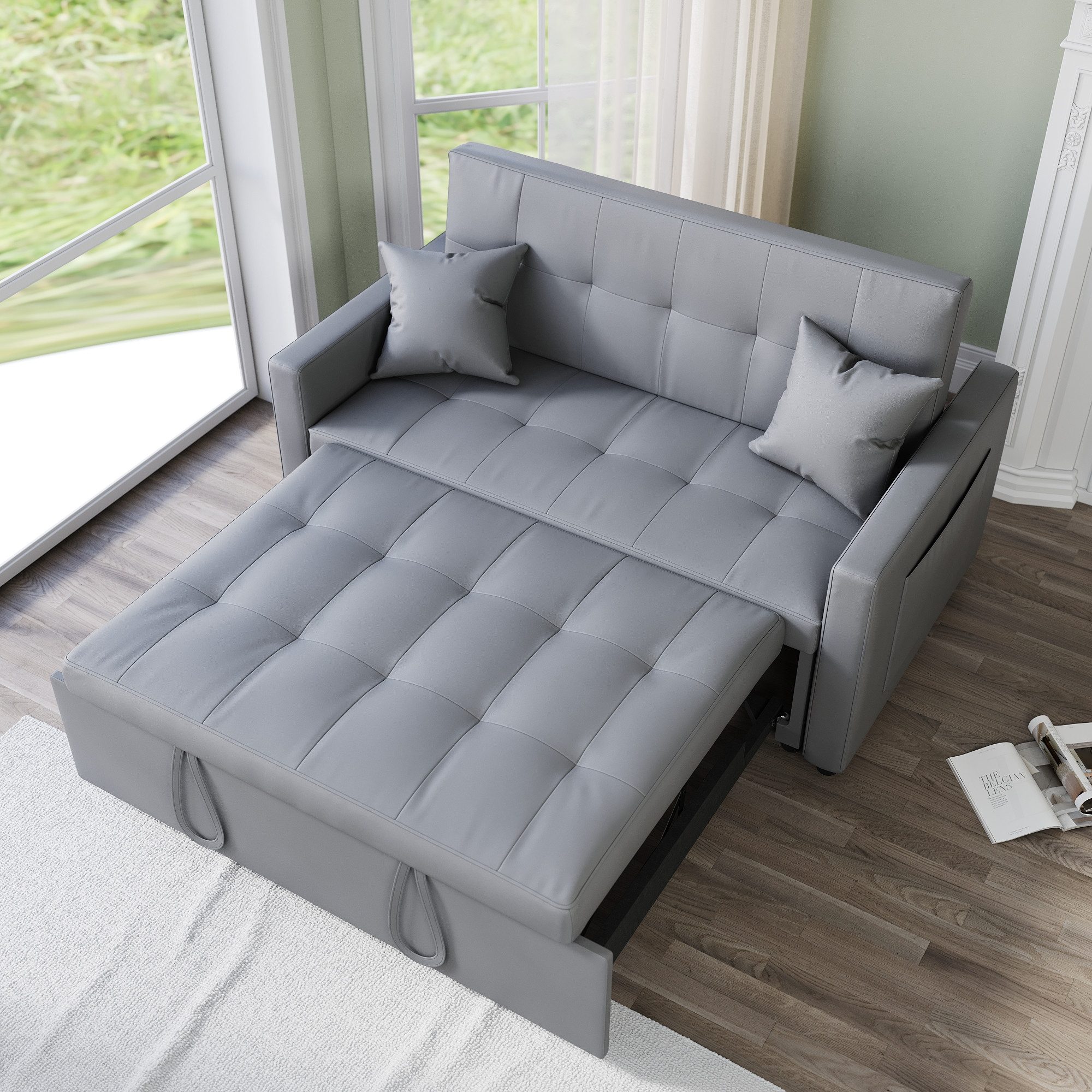 SONNI Schlafsofa Klappbares Sofabett 2-in-1 mit Katzenleder Sofa Bettcouch, günstig online kaufen