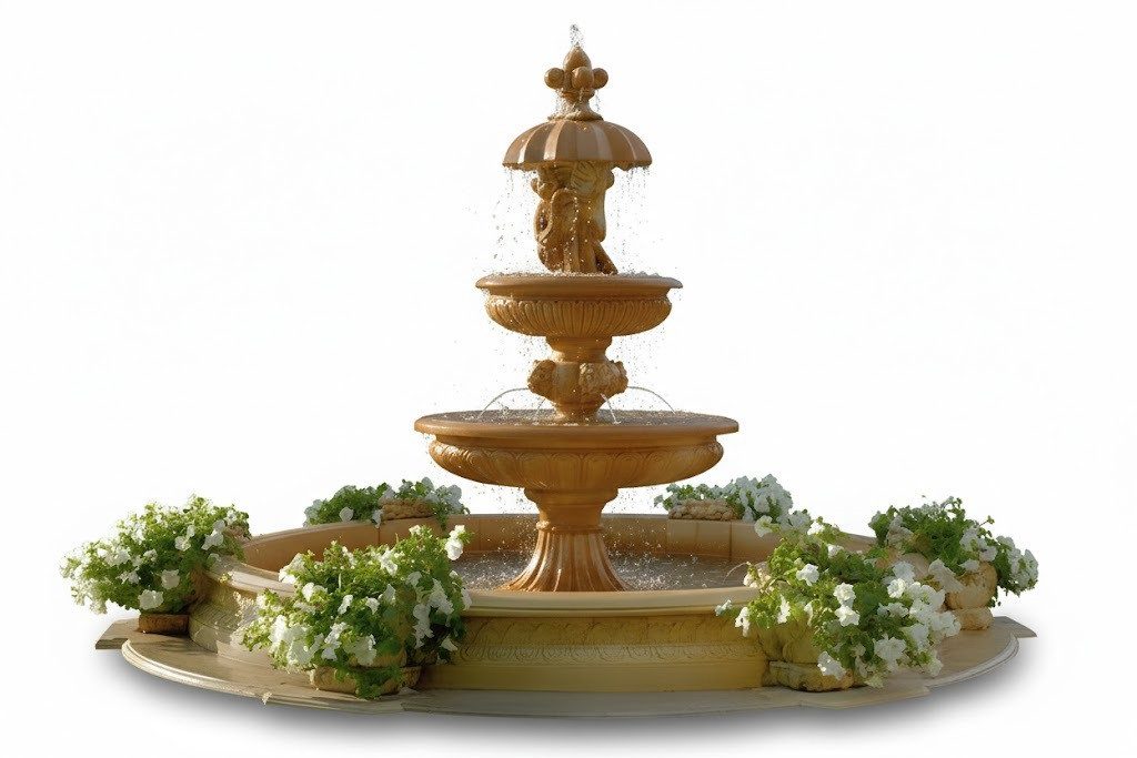 JVmoebel Gartenbrunnen Römischer Garten Springbrunnen – Elegante Fontäne & Brunnen Sofort, (1 tlg), Made in Europa