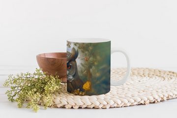 MuchoWow Tasse Eule - Vögel - Blumen - Natur, Keramik, Kaffeetassen, Teetasse, Becher, Teetasse, Geschenk