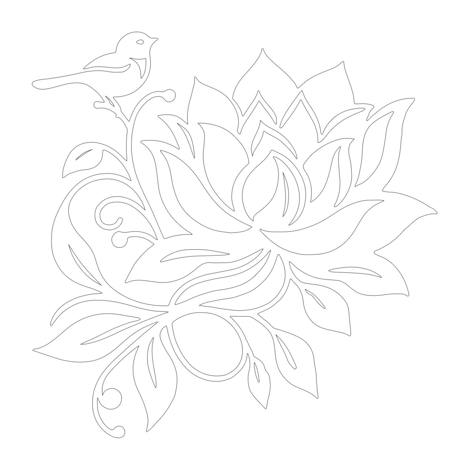 Wanddekoobjekt Blume und Vogel Metall Wanddekorationen, Landschaftsmalerei, Metall