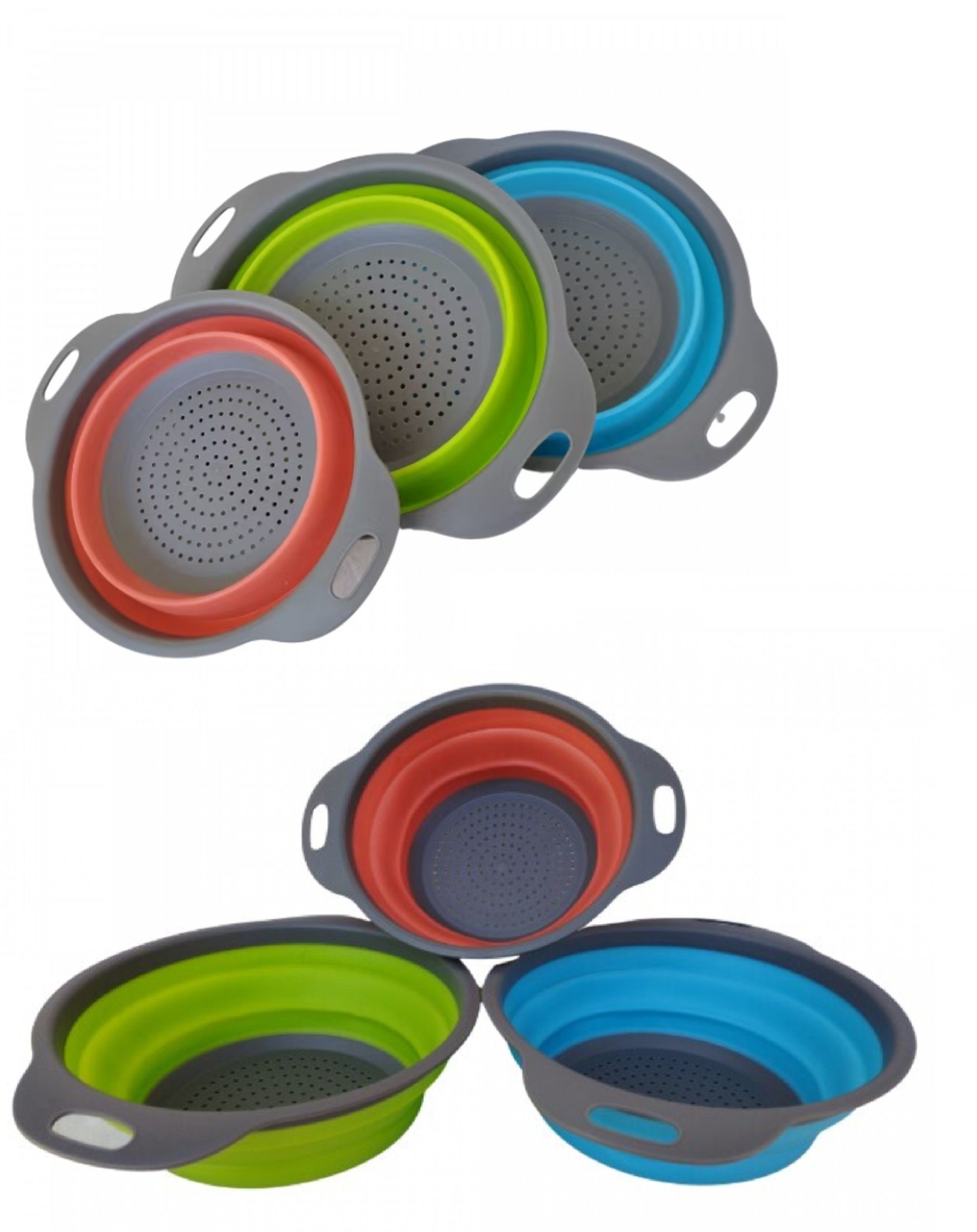 Royalty Line Küchensieb Sieb Abtropfsieb Nudelsieb Küchensieb faltbar 3'er Set Royalty Line, (Set bestehend aus 3 Sieben)