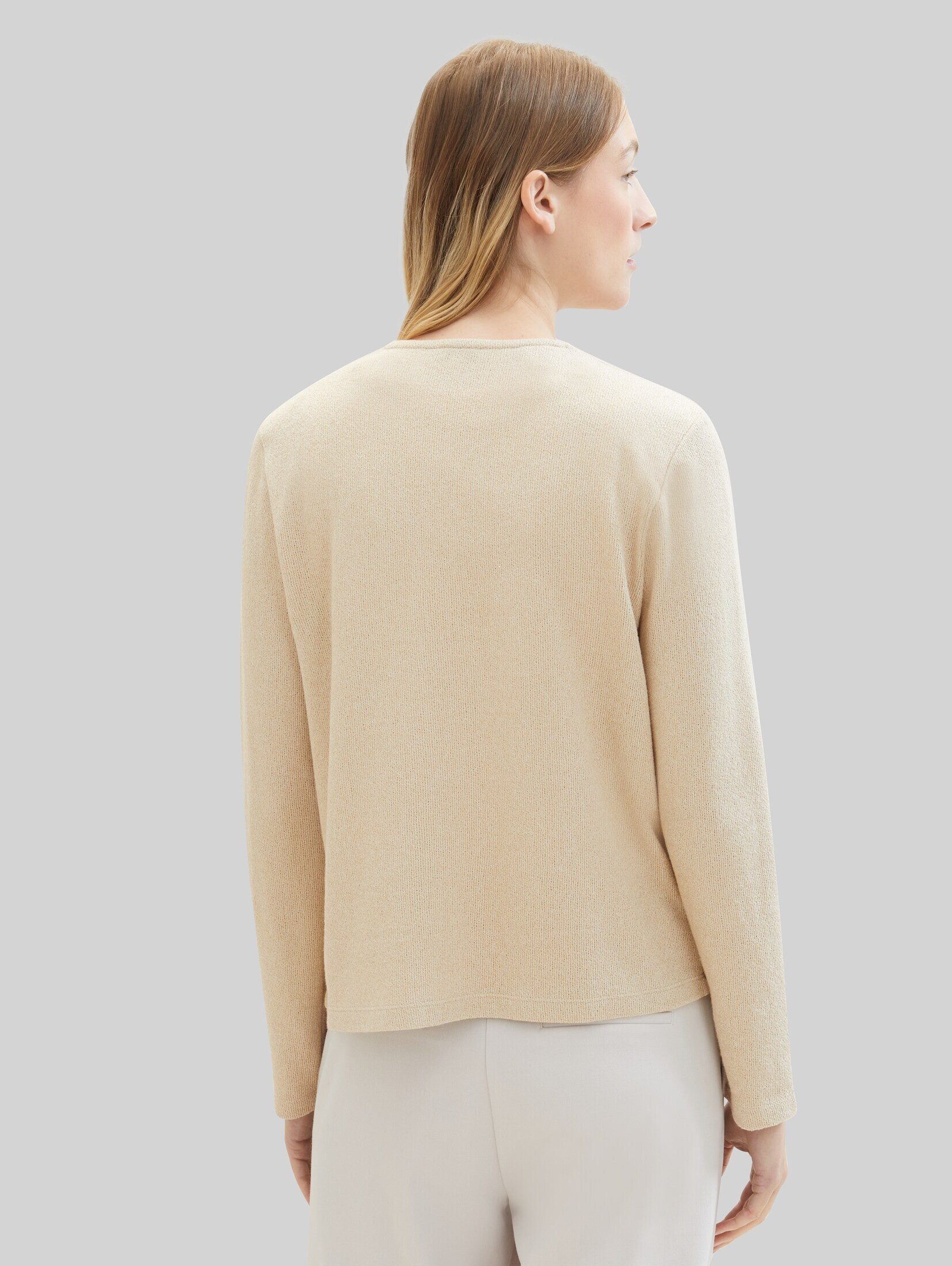 TOM TAILOR Langarmshirt T-Shirt Basic Cardigan