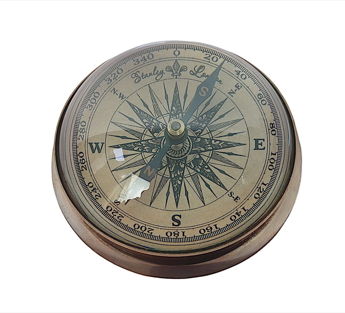 Linoows Dekoobjekt Kompass, Kartentisch-Kompass mit gewölbtem Deckelglas, Reproduktion