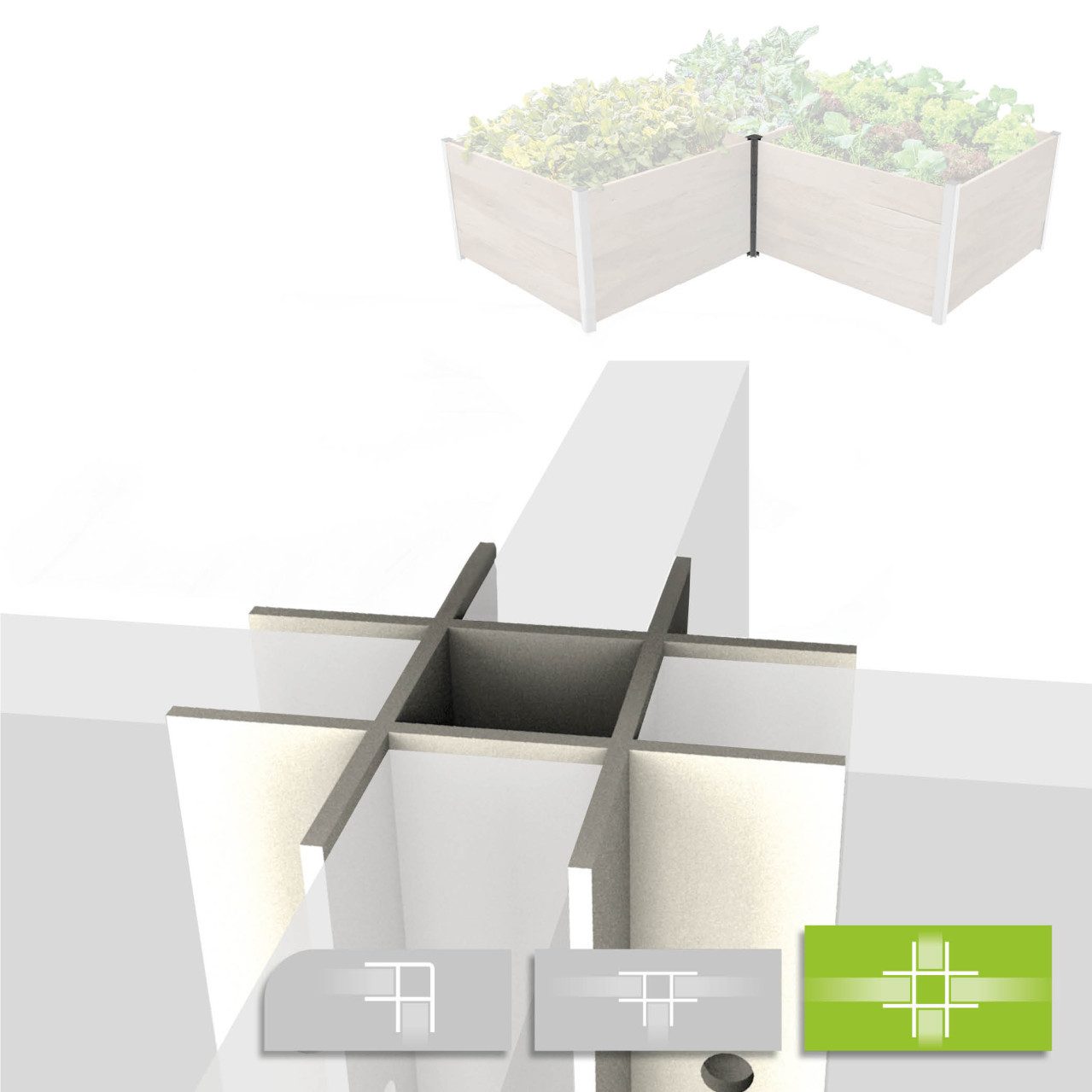 Bio Green Hochbeet Biogreen Aluminium Kreuzprofil für ErnteMAXX
