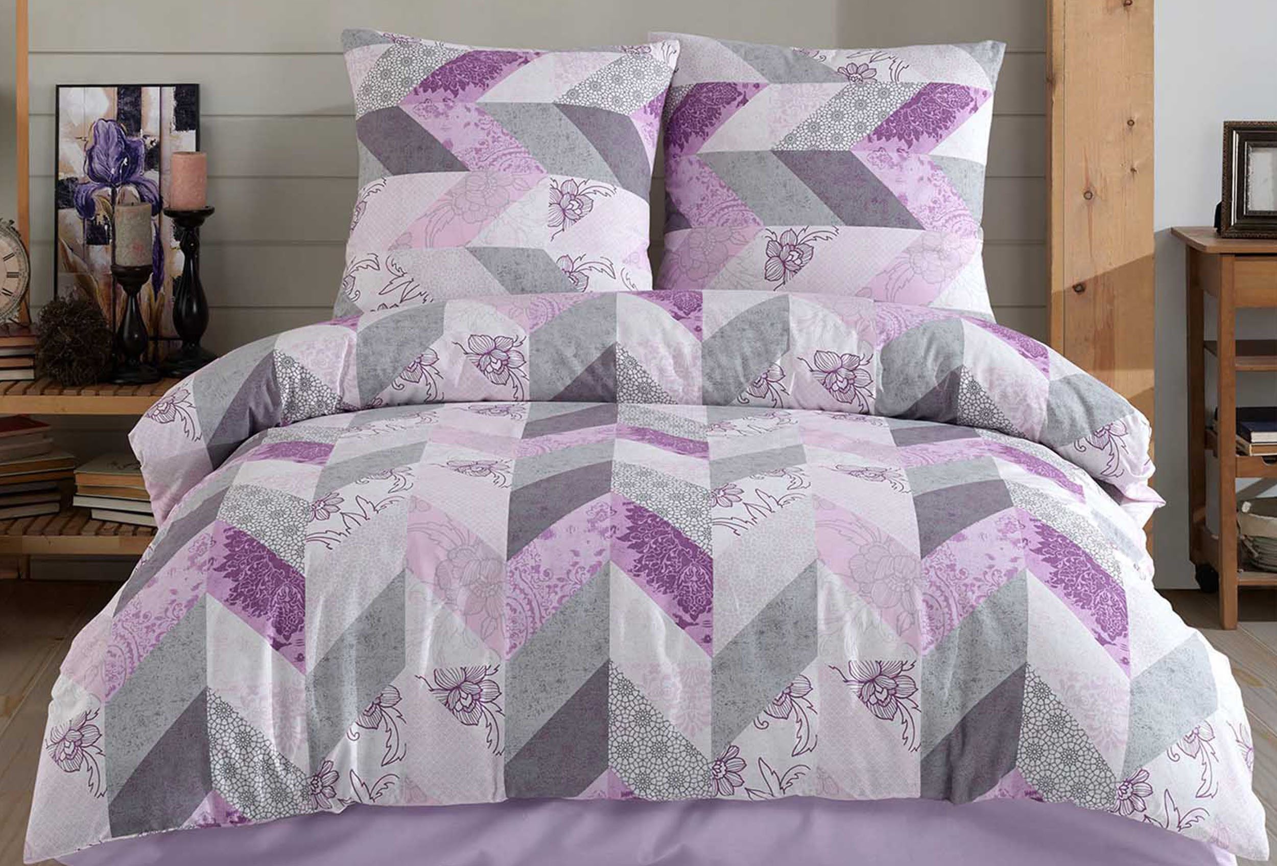 Buymax Bettwäsche Eldora, Renforcé: 100% Baumwolle, 3 teilig, 200x200 cm Ki günstig online kaufen