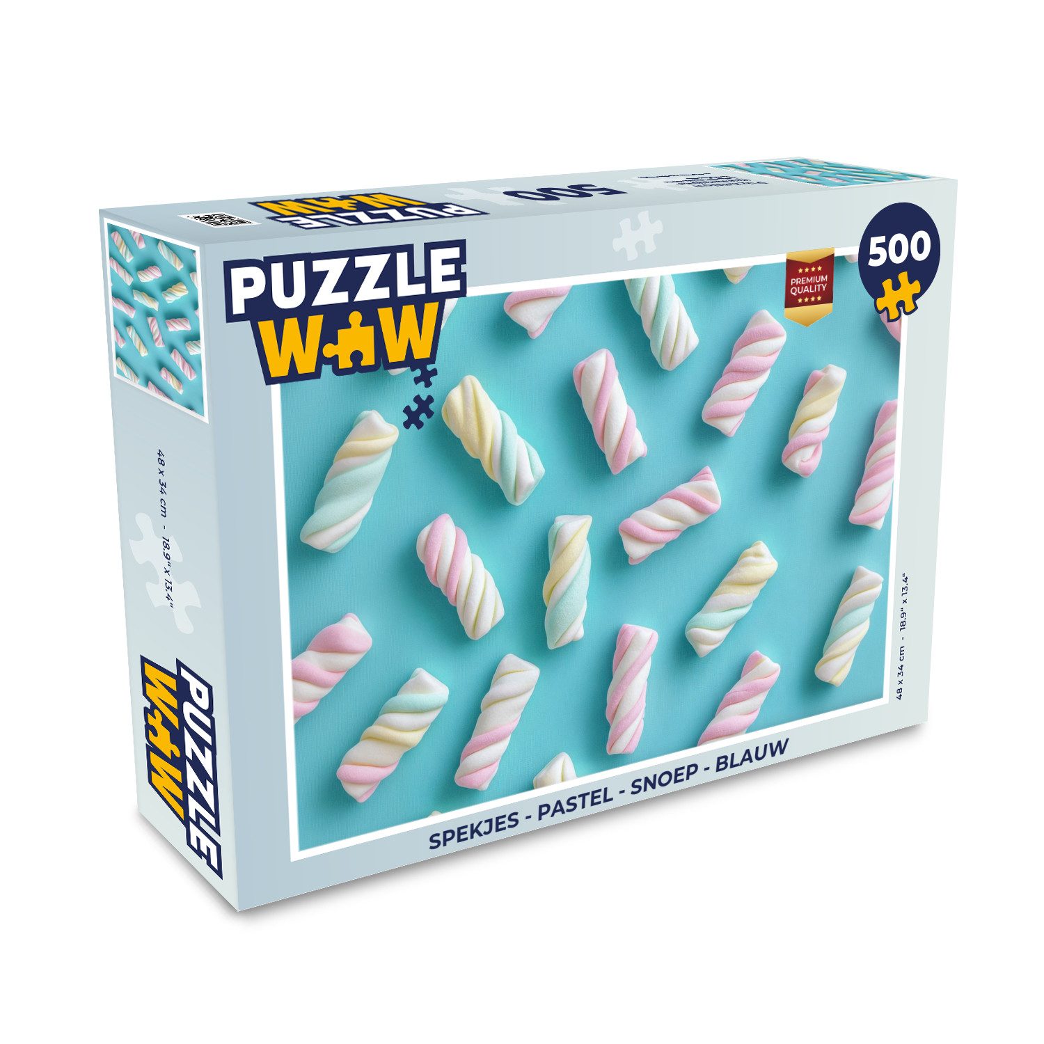 MuchoWow Puzzle Speck - Pastell - Bonbon - Blau, 500 Puzzleteile, Foto-Puzzle, Bilderrätsel, Puzzlespiele, Spielzeug