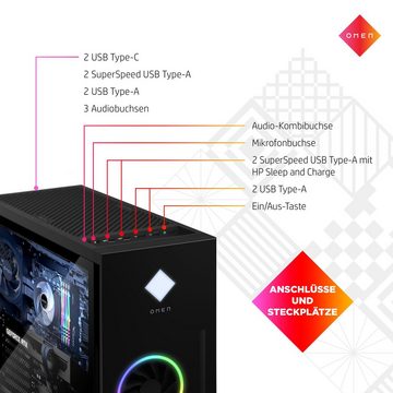 HP GT21-0015ng 5800X Tower Gaming-PC (AMD Ryzen 7 5800X, RTX 3070, 32 GB RAM, 2000 GB HDD, 1000 GB SSD)