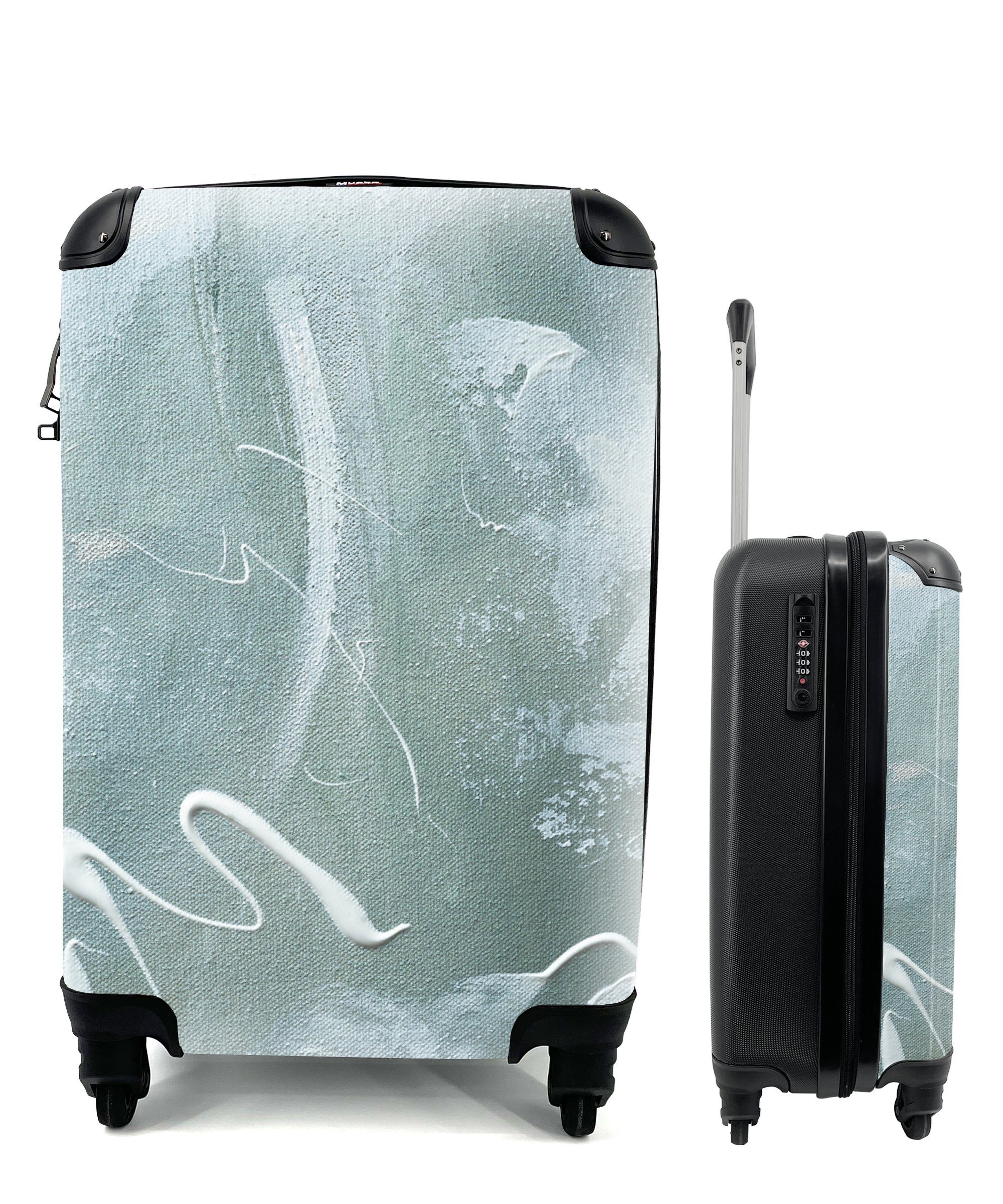MuchoWow Handgepäckkoffer Acrylfarbe - Gestaltung - Abstrakt, 4 Rollen, Reisetasche mit rollen, Handgepäck für Ferien, Trolley, Reisekoffer