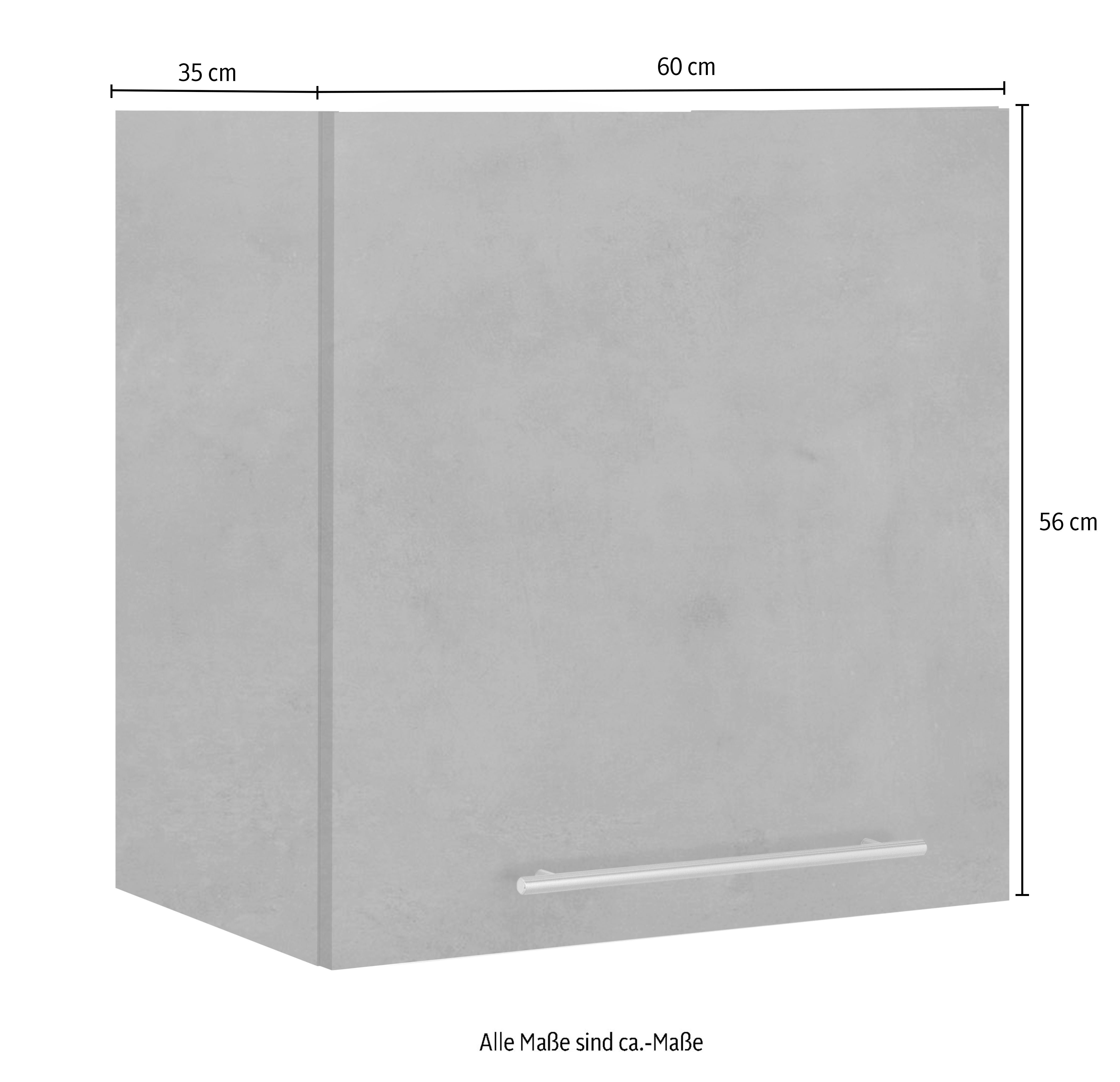 cm Breite 60 Küchen betonfarben/betonfarben wiho Flexi2 Hängeschrank