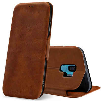 CoolGadget Handyhülle Business Premium Hülle für Samsung Galaxy S9 5,8 Zoll, Handy Tasche mit Kartenfach für Samsung S9 Schutzhülle