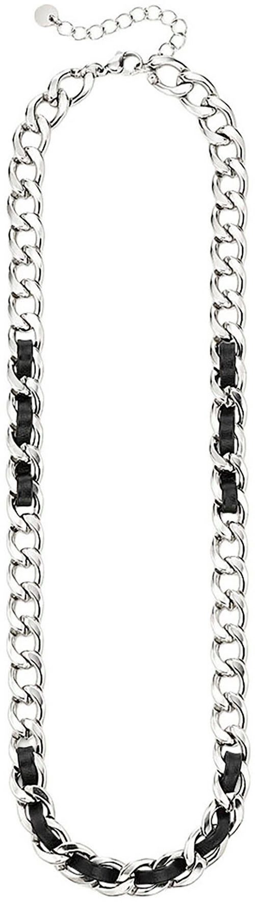 Bruno Banani Edelstahlkette Schmuck Geschenk Edelstahlkette mit Lederimitateinsätzen