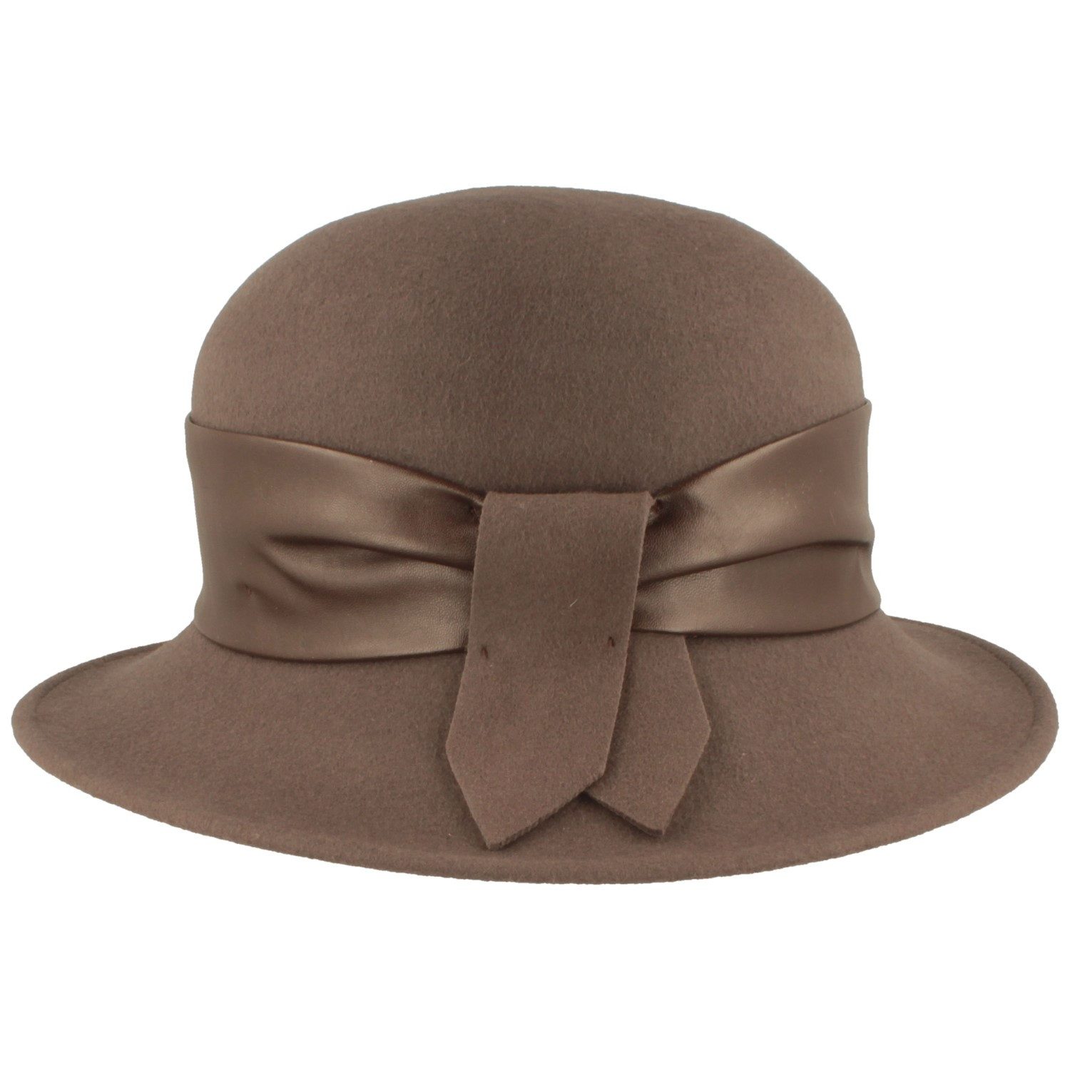 Breiter Filzhut Schicke Glocke aus Wolle mit Kunstlederband günstig online kaufen