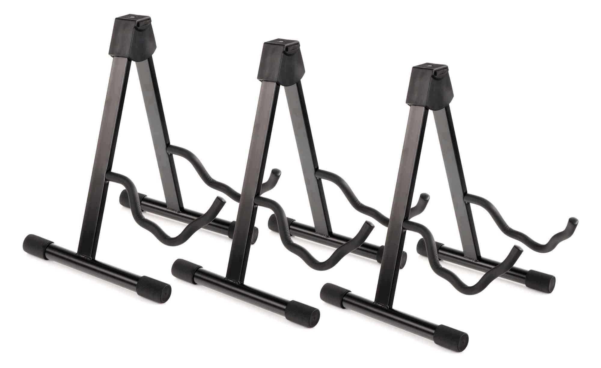 Classic Cantabile Gitarrenständer Universalständer für E-Gitarren & Akustikgitarren, (3-tlg), 3-fach verstellbar - Druckknopfsystem zum Einstellen