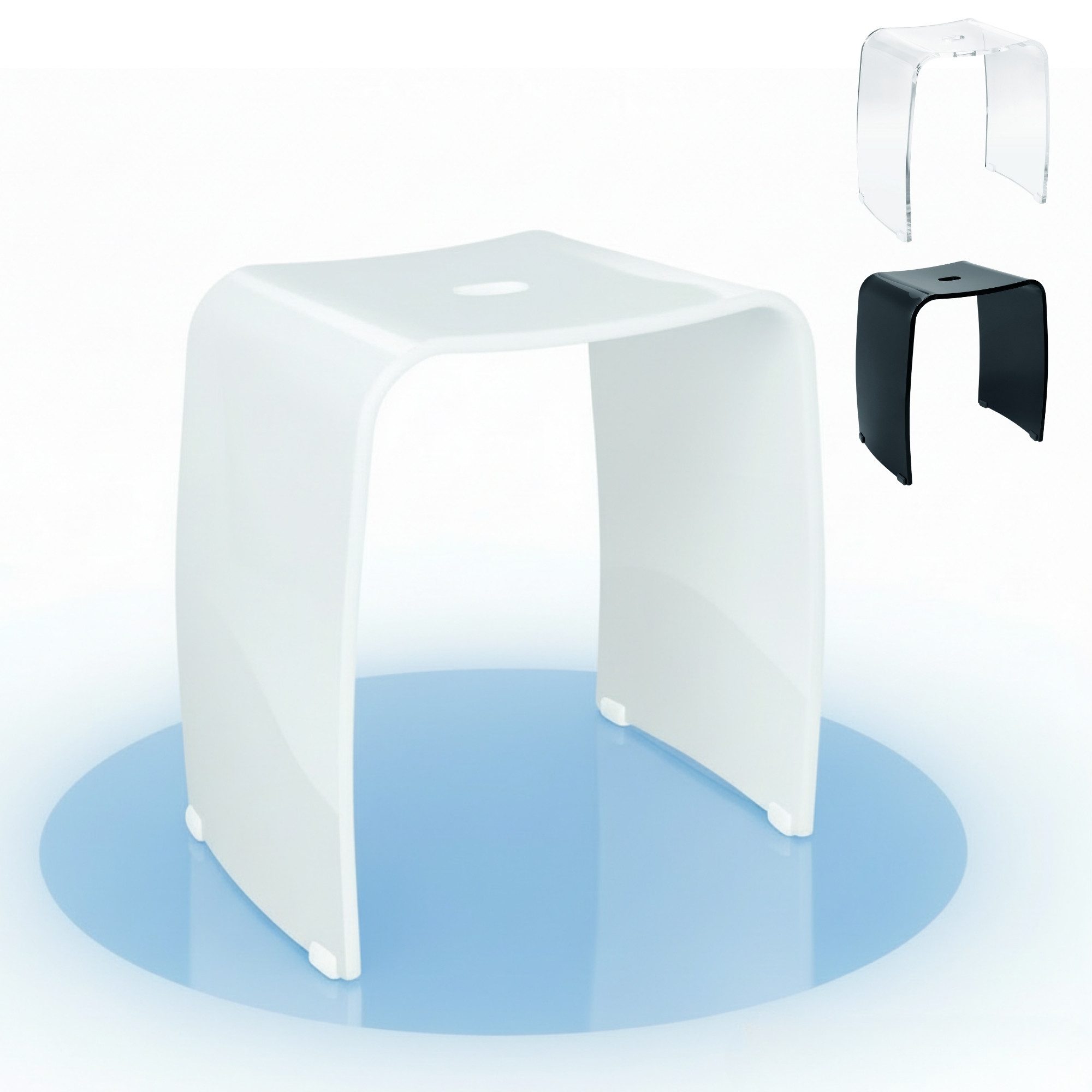 Libaro Dusch- und Badhocker für die Dusche MERAN Duschhocker modern hoch wasserfest aus Acryl, belastbar bis 180 kg, sehr stabil, für die Dusche geeignet, rutsch- und standfest