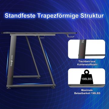 Dripex Eckschreibtisch Gaming Tisch L-Form 160cm Schreibtisch Computertisch