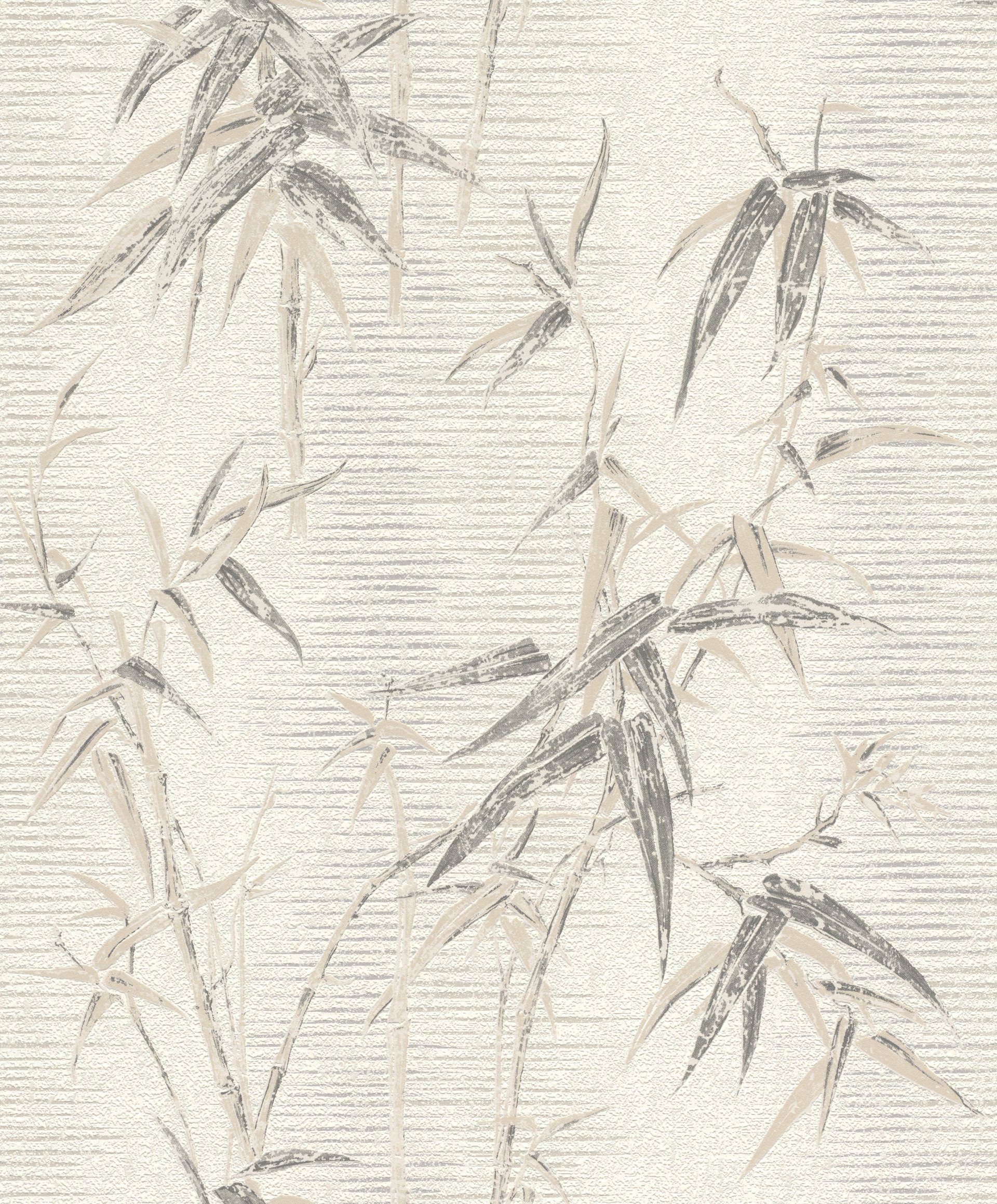 Rasch Vliestapete Tapetenwechsel Bambusblättern floral, St), grau mit II, (1