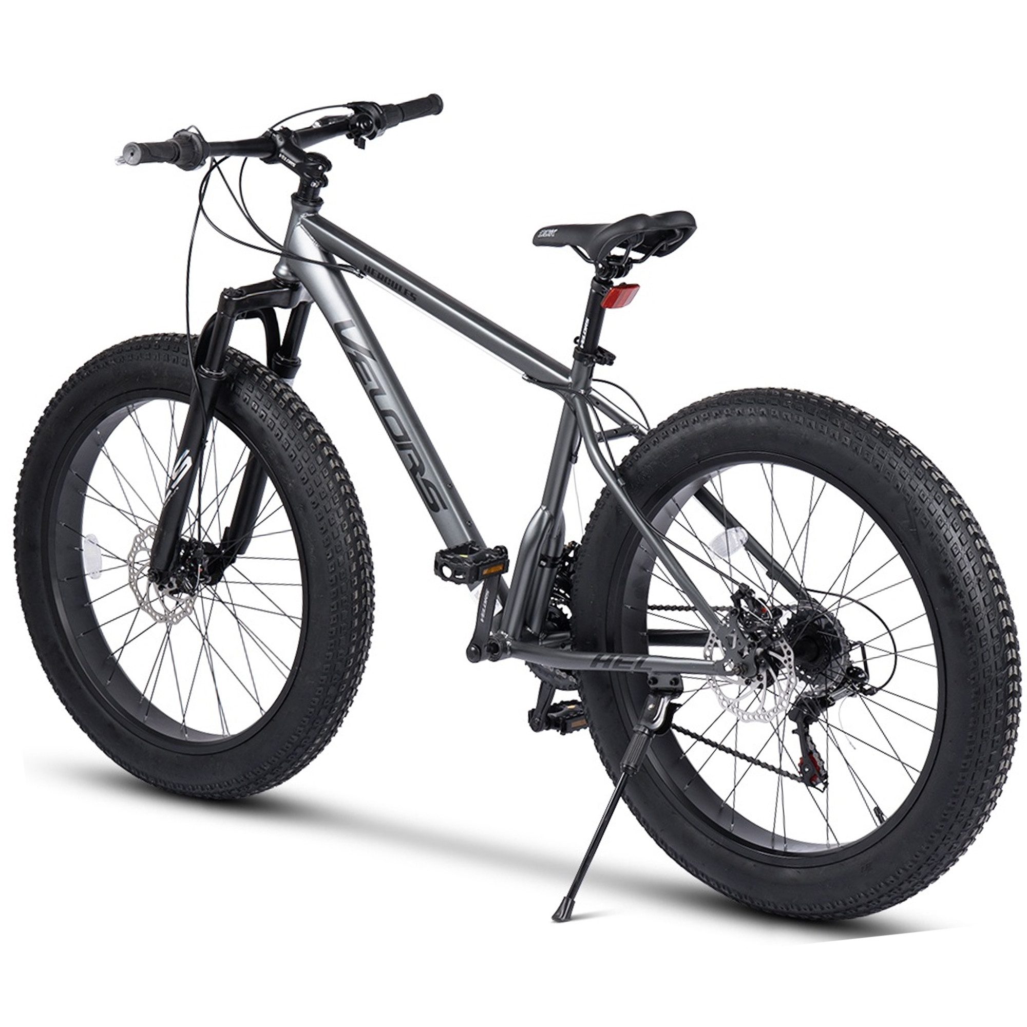 Velors Fatbike 26 Zoll Mountainbike 4,0 Fatbike MTB für Herren Damen, Jungen, 21 Gang Shimano Tourney Schaltwerk, Kettenschaltung, (hochwertiger Rahmen, mechanische Scheibenbremse), Fat Bike Mountainbike