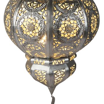 Marrakesch Orient & Mediterran Interior Deckenleuchte Orientalische Pendelleuchte Lampe Kumira Silber, Deckenlampe