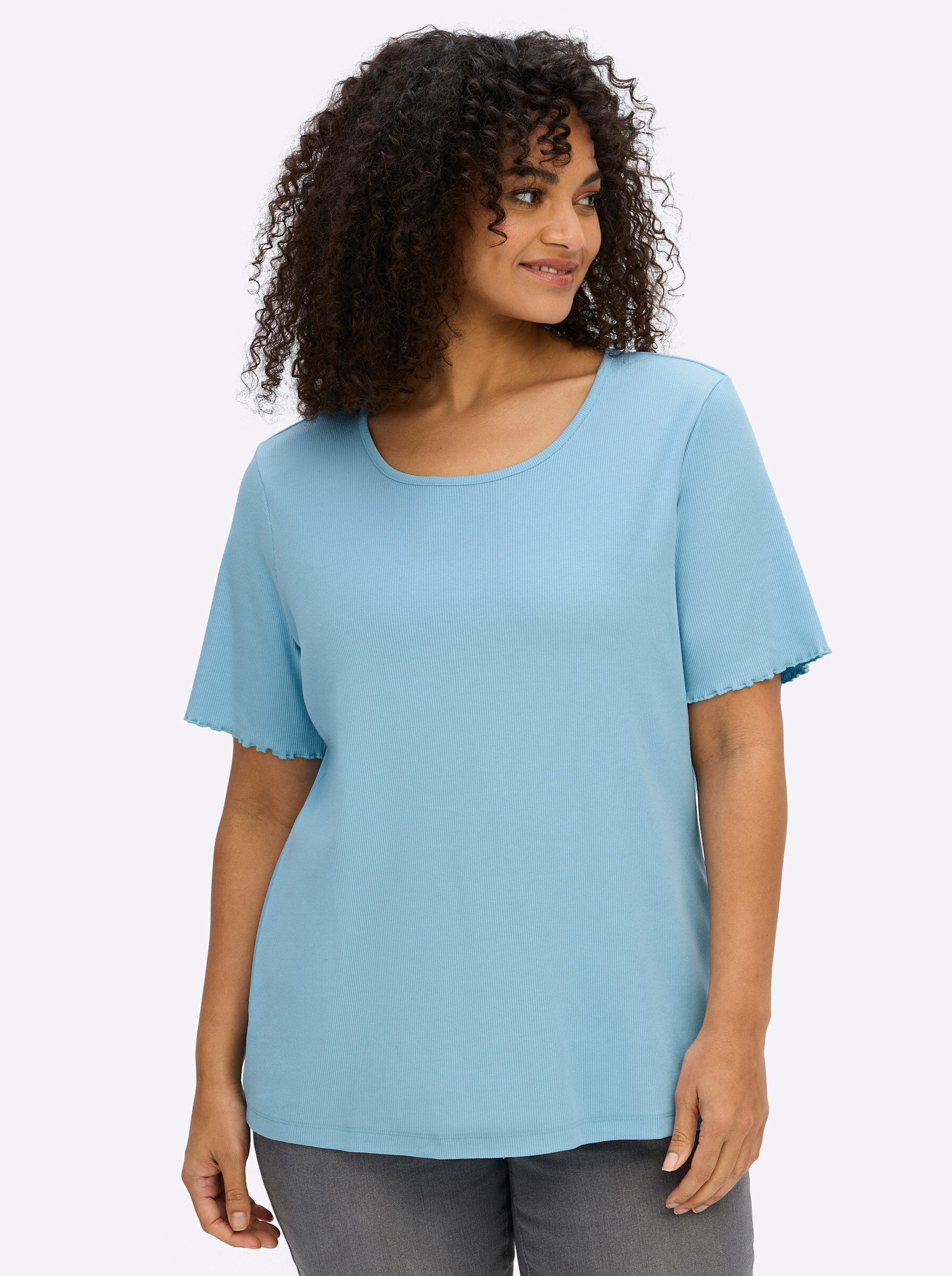 Sheego T-Shirt Kurzarm-Shirt Kurzarm