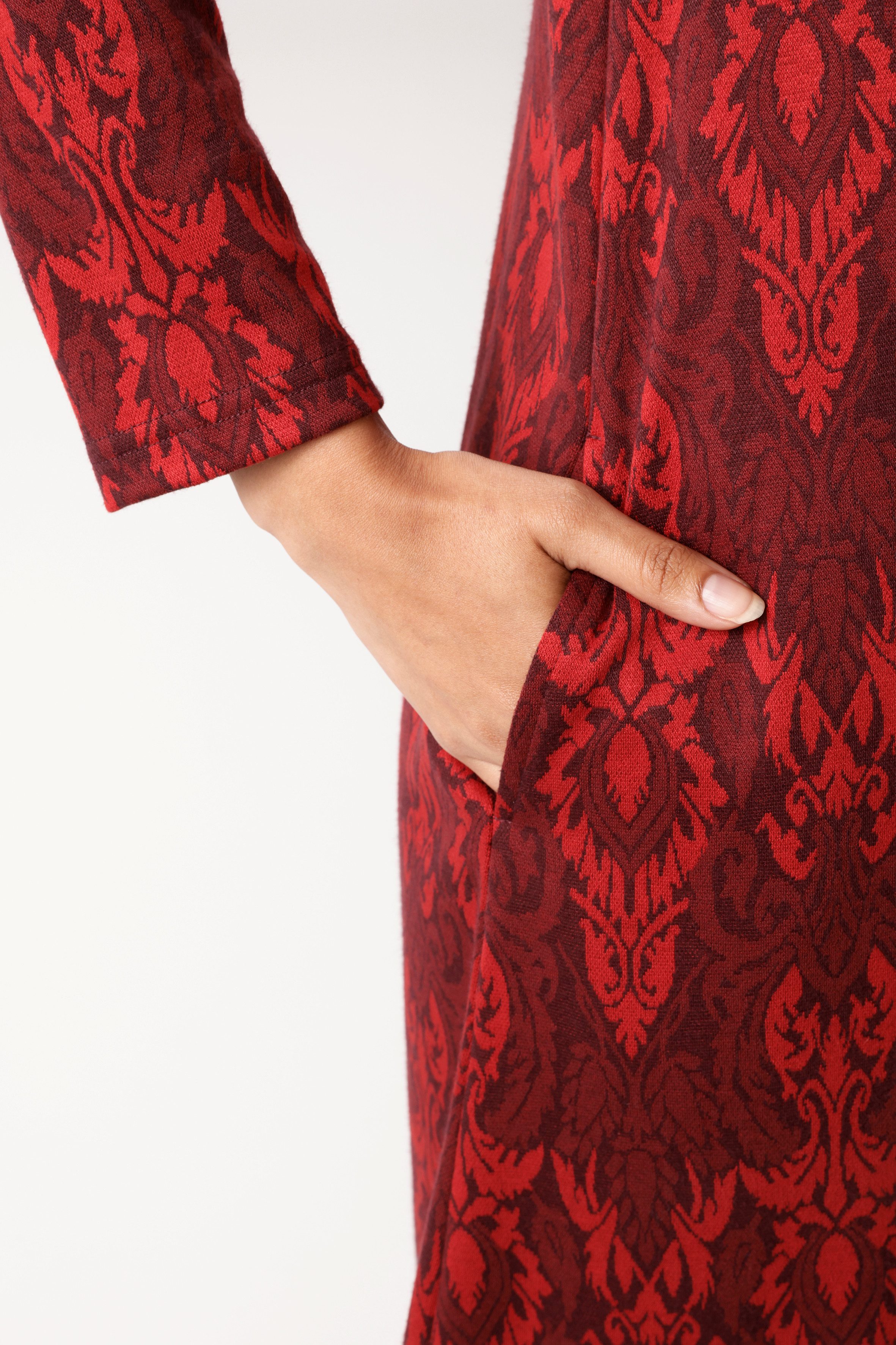 Aniston CASUAL A-Linien-Kleid mit großflächigem Ornament-Muster - NEUE KOLLEKTION